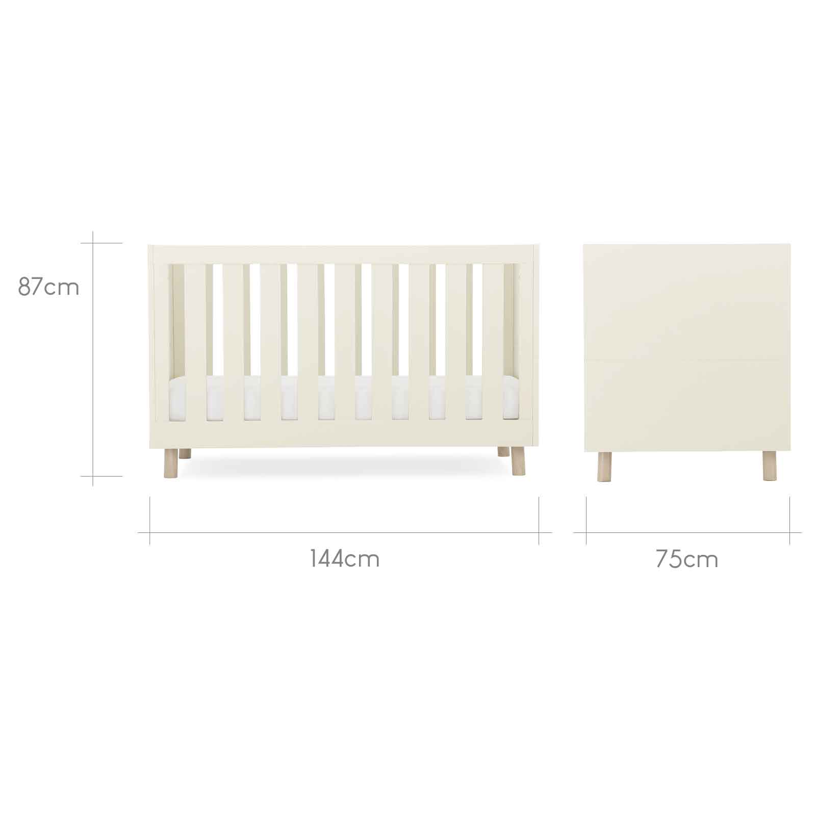 CuddleCo nursery room sets CuddleCo Harper Cot Bed - Cream