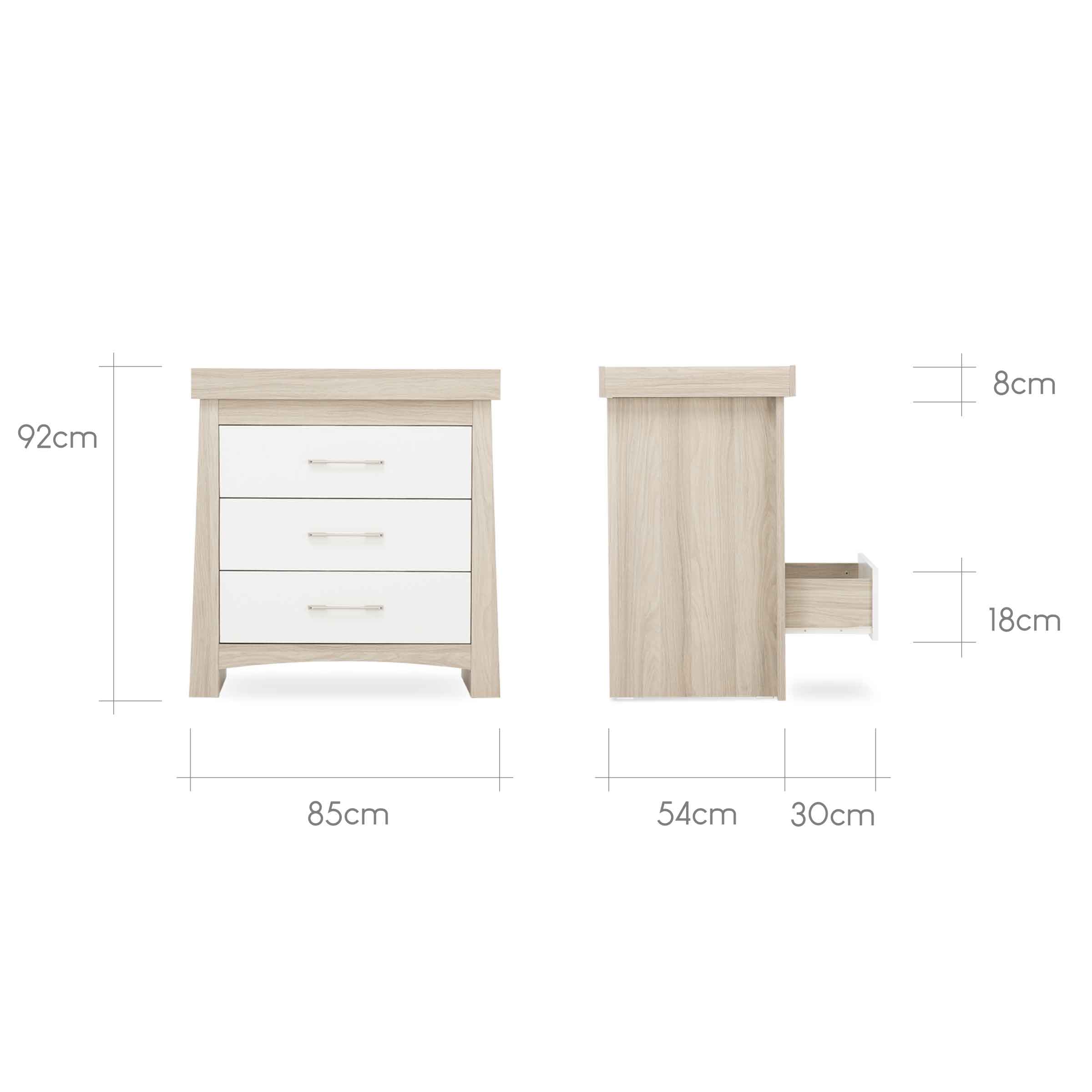 CuddleCo nursery room sets CuddleCo Lana 3 Piece Set - Ash/White