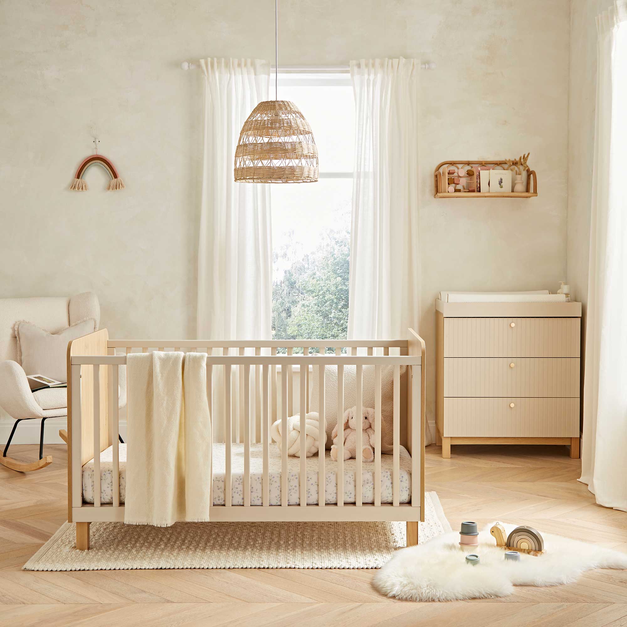 CuddleCo nursery room sets CuddleCo Remi 2 Piece Set - Oak/Cashmere