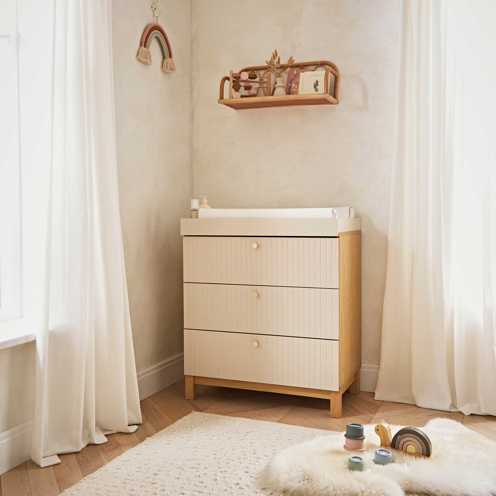 CuddleCo nursery room sets CuddleCo Remi 3 Piece Set - Oak/Cashmere