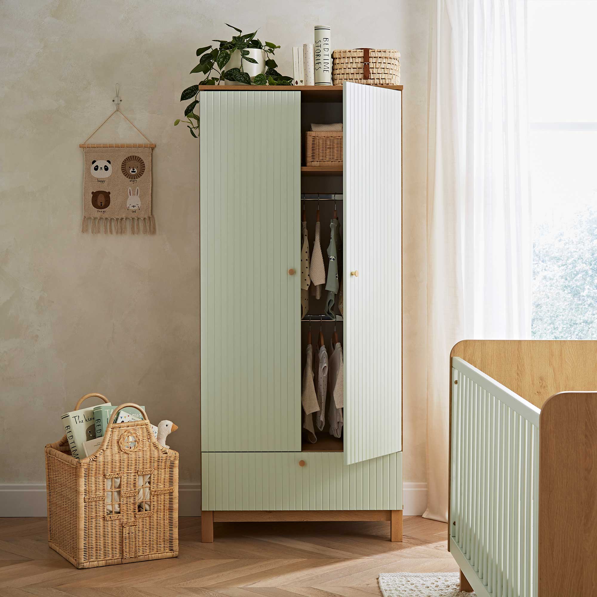 CuddleCo nursery room sets CuddleCo Remi 3 Piece Set - Oak/Green