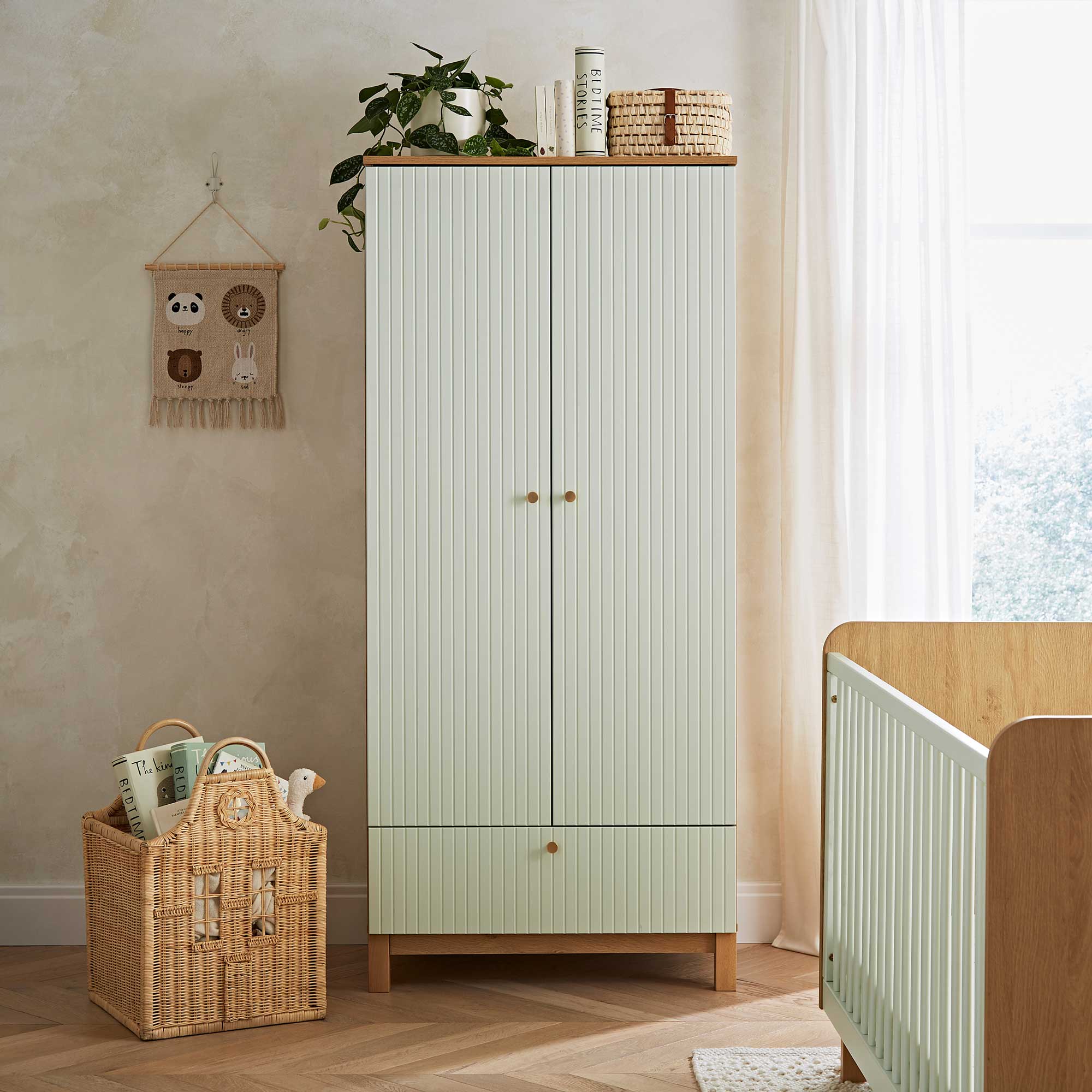 CuddleCo nursery room sets CuddleCo Remi 3 Piece Set - Oak/Green