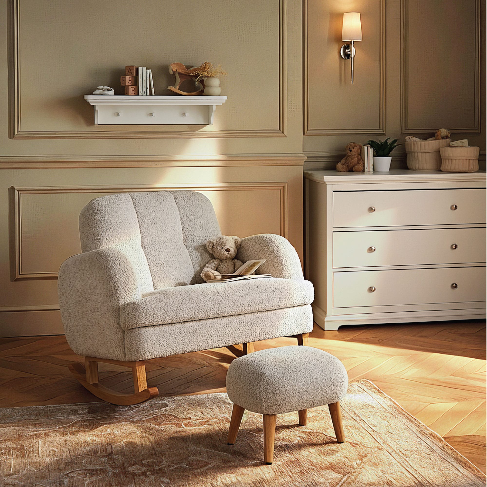 CuddleCo nursing chairs CuddleCo Etta Cuddle Chair - Boucle Mushroom