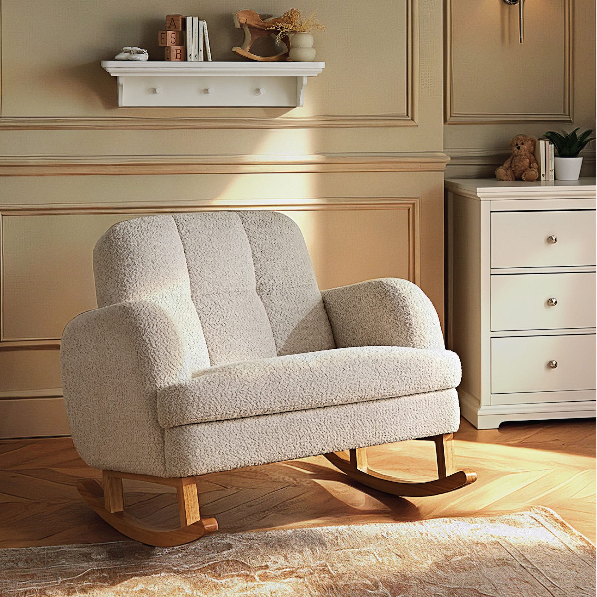 CuddleCo nursing chairs CuddleCo Etta Cuddle Chair - Boucle Mushroom