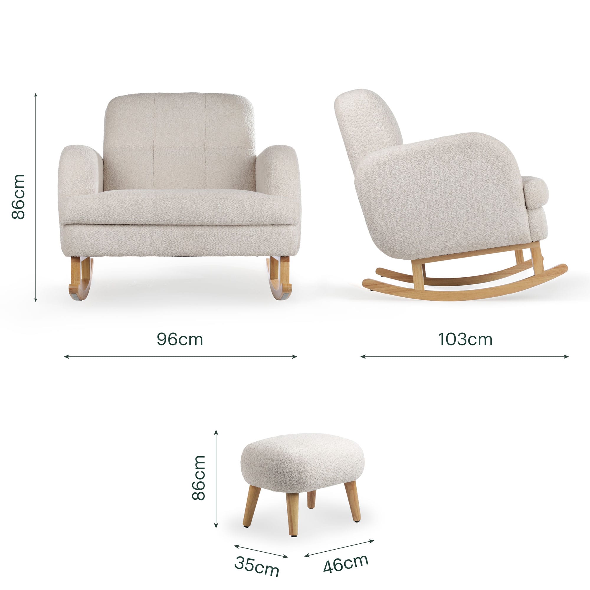 CuddleCo nursing chairs CuddleCo Etta Cuddle Chair - Boucle Mushroom
