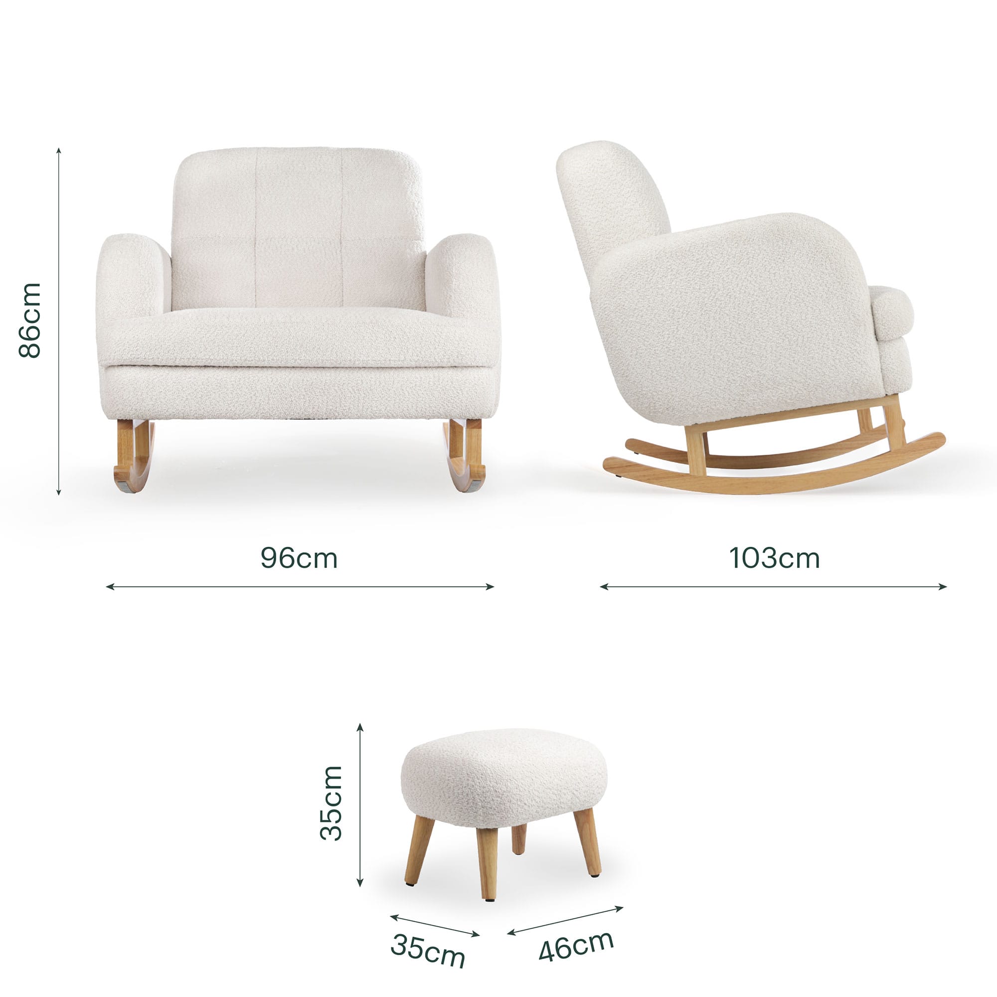 CuddleCo nursing chairs CuddleCo Etta Cuddle Chair - Boucle Off-White