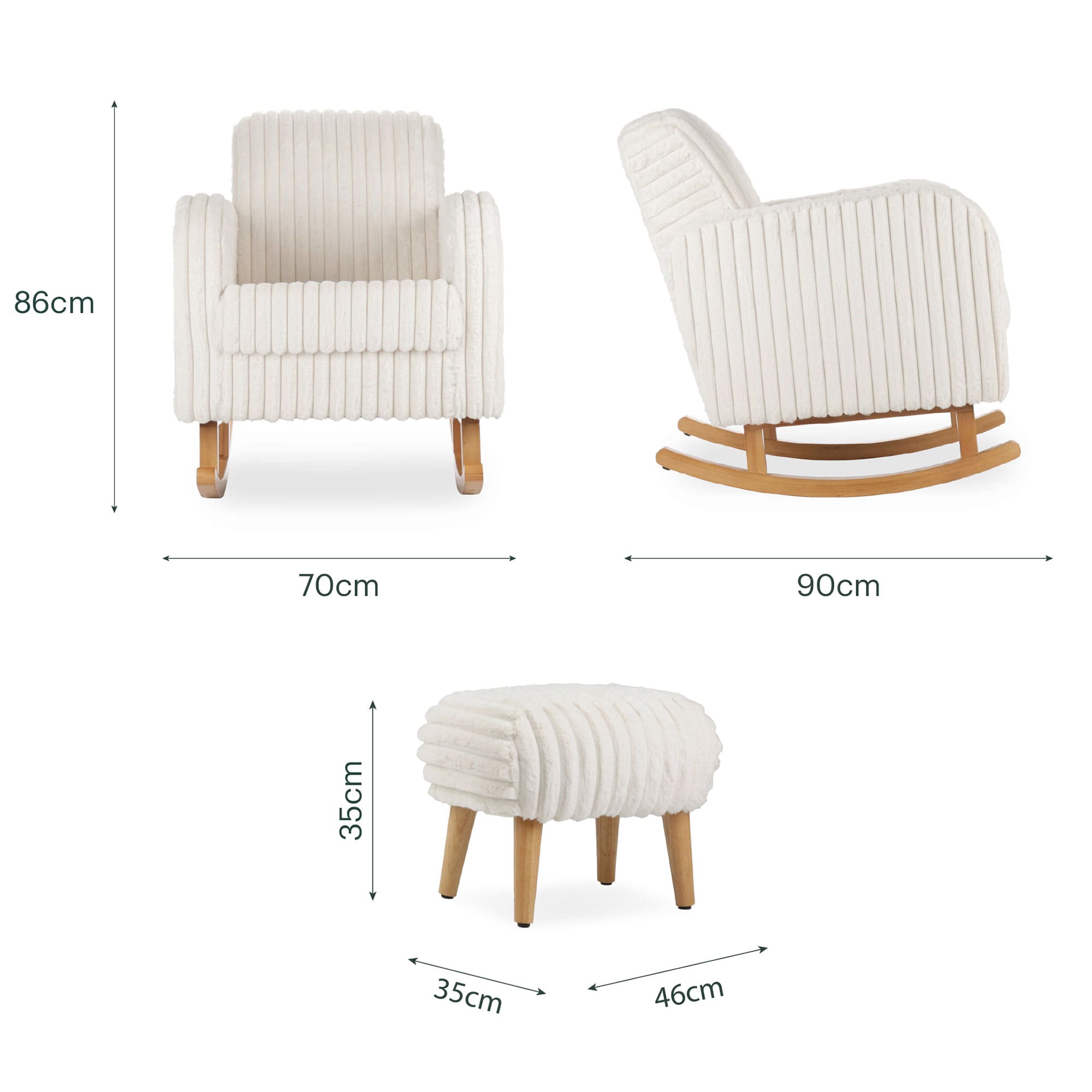 CuddleCo nursing chairs CuddleCo Etta Nursing Chair - Faux Fur Cream