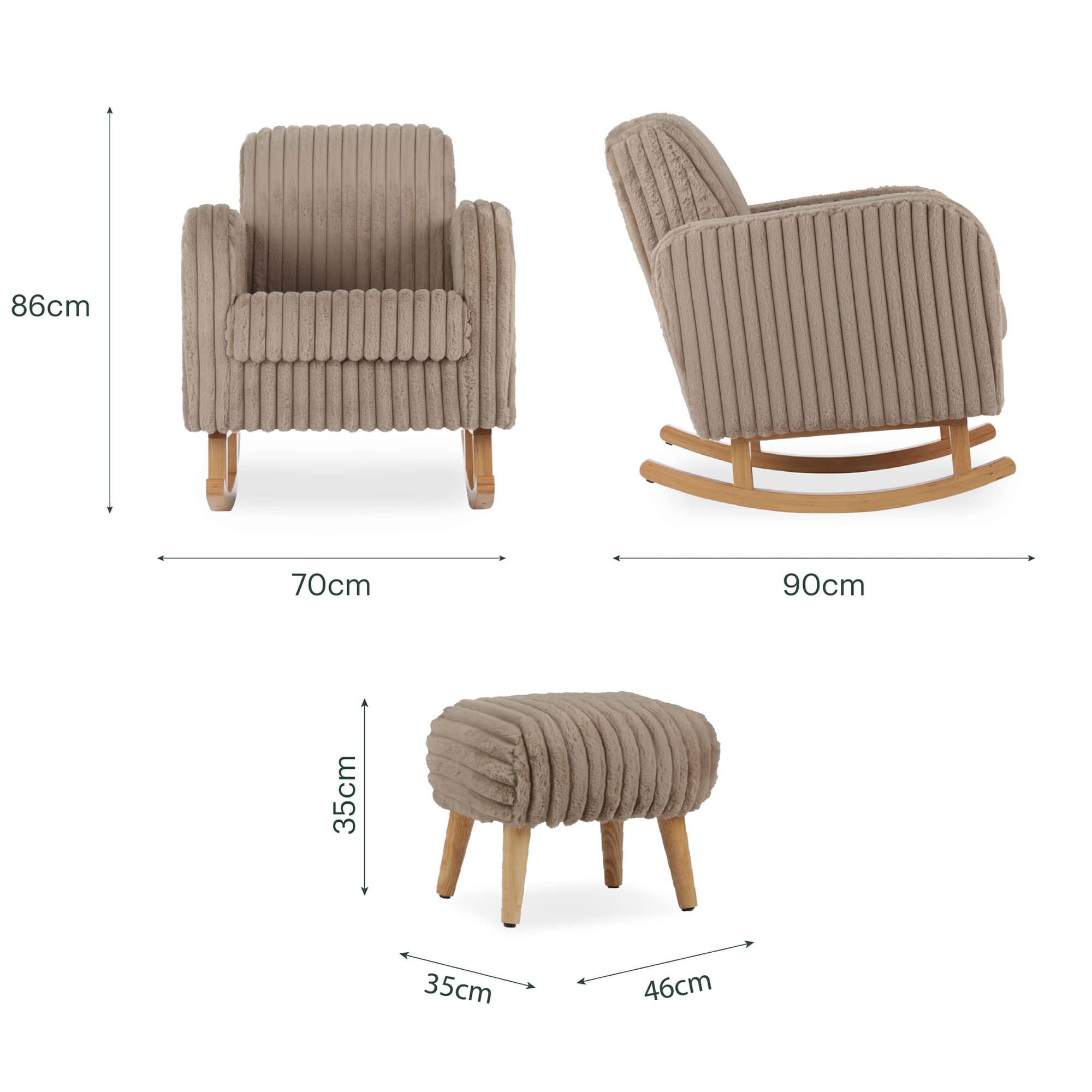 CuddleCo nursing chairs CuddleCo Etta Nursing Chair - Faux Fur Mink