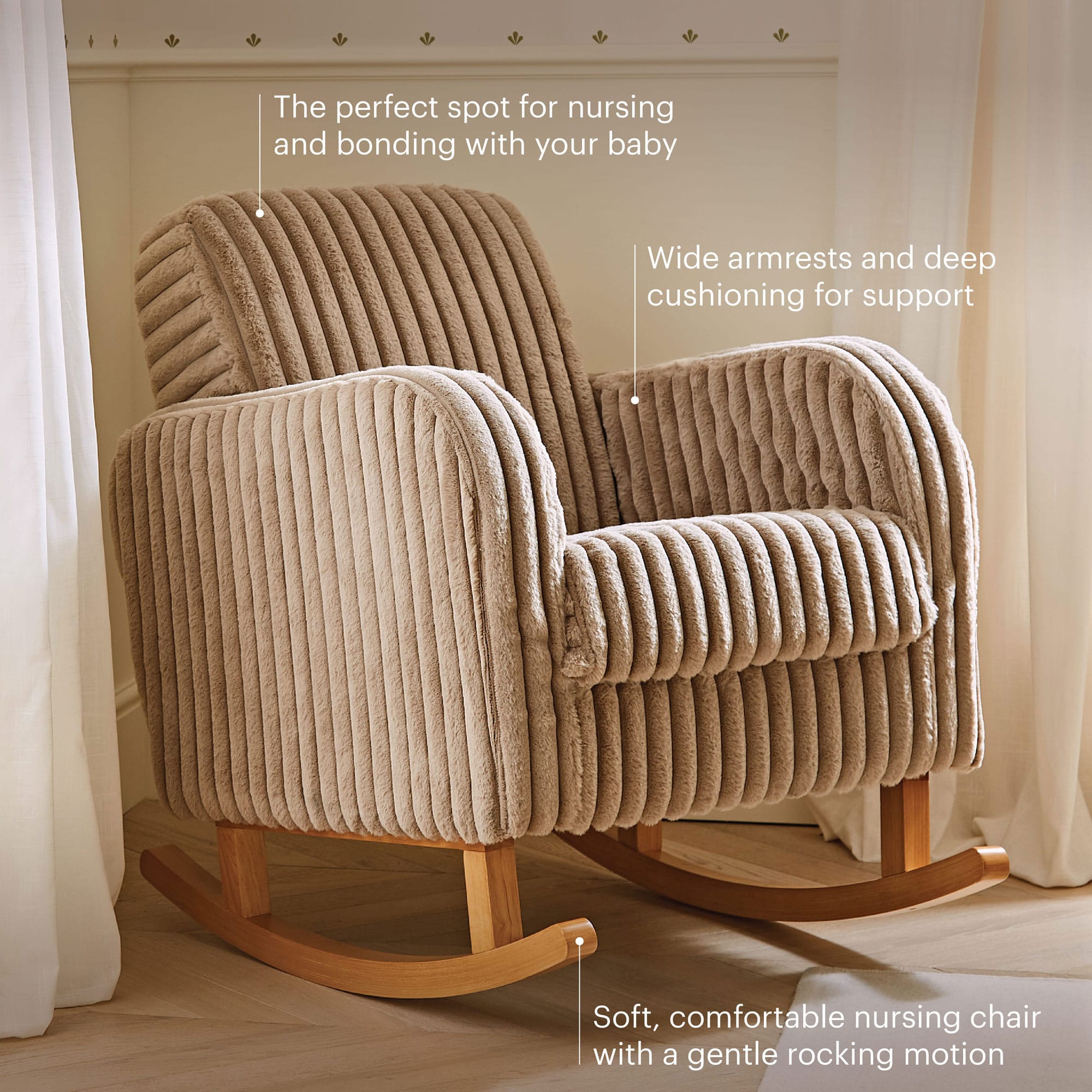 CuddleCo nursing chairs CuddleCo Etta Nursing Chair - Faux Fur Mink