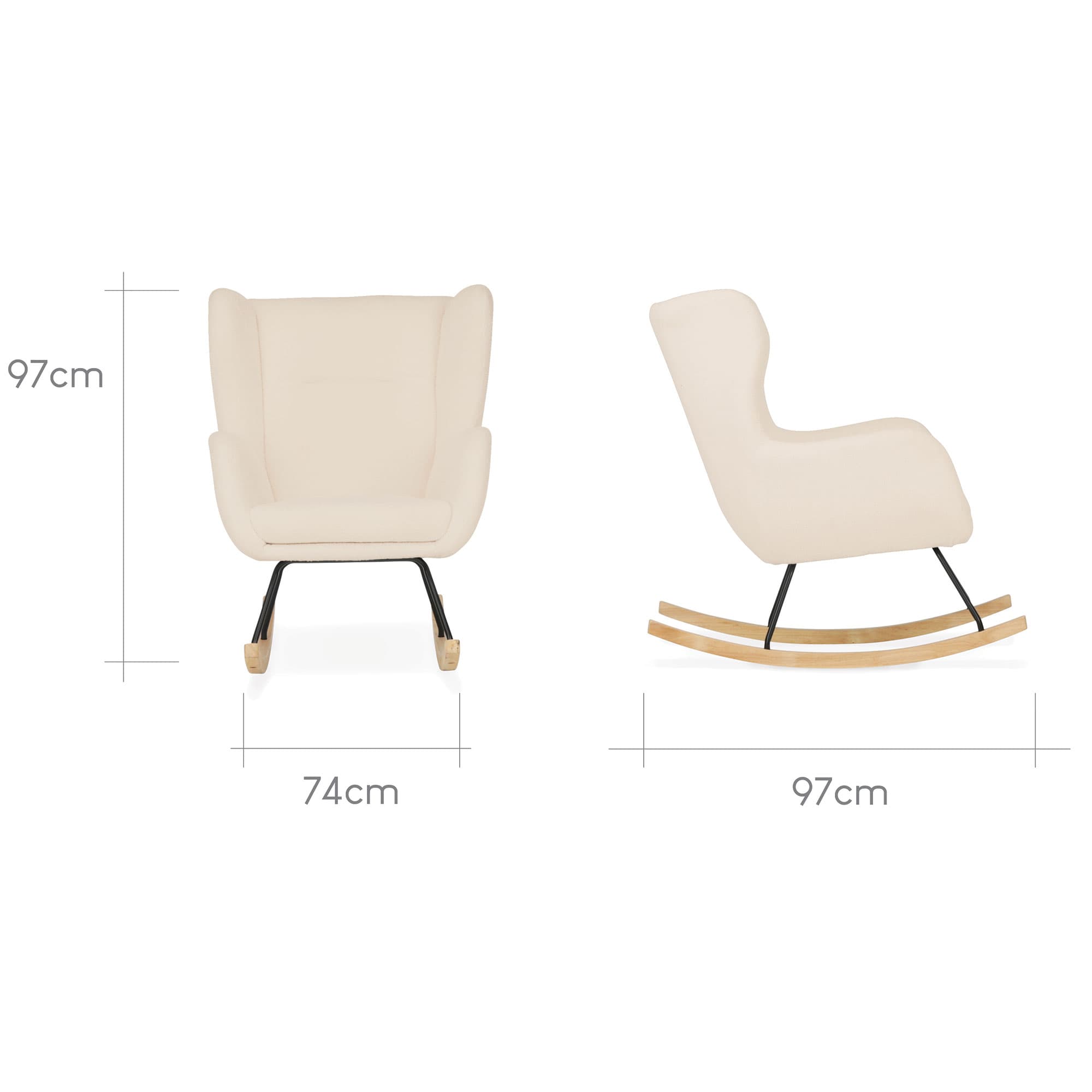CuddleCo nursing chairs CuddleCo Marley Nursing Chair & Stool - Teddy Light Beige FRN/CUD/153704