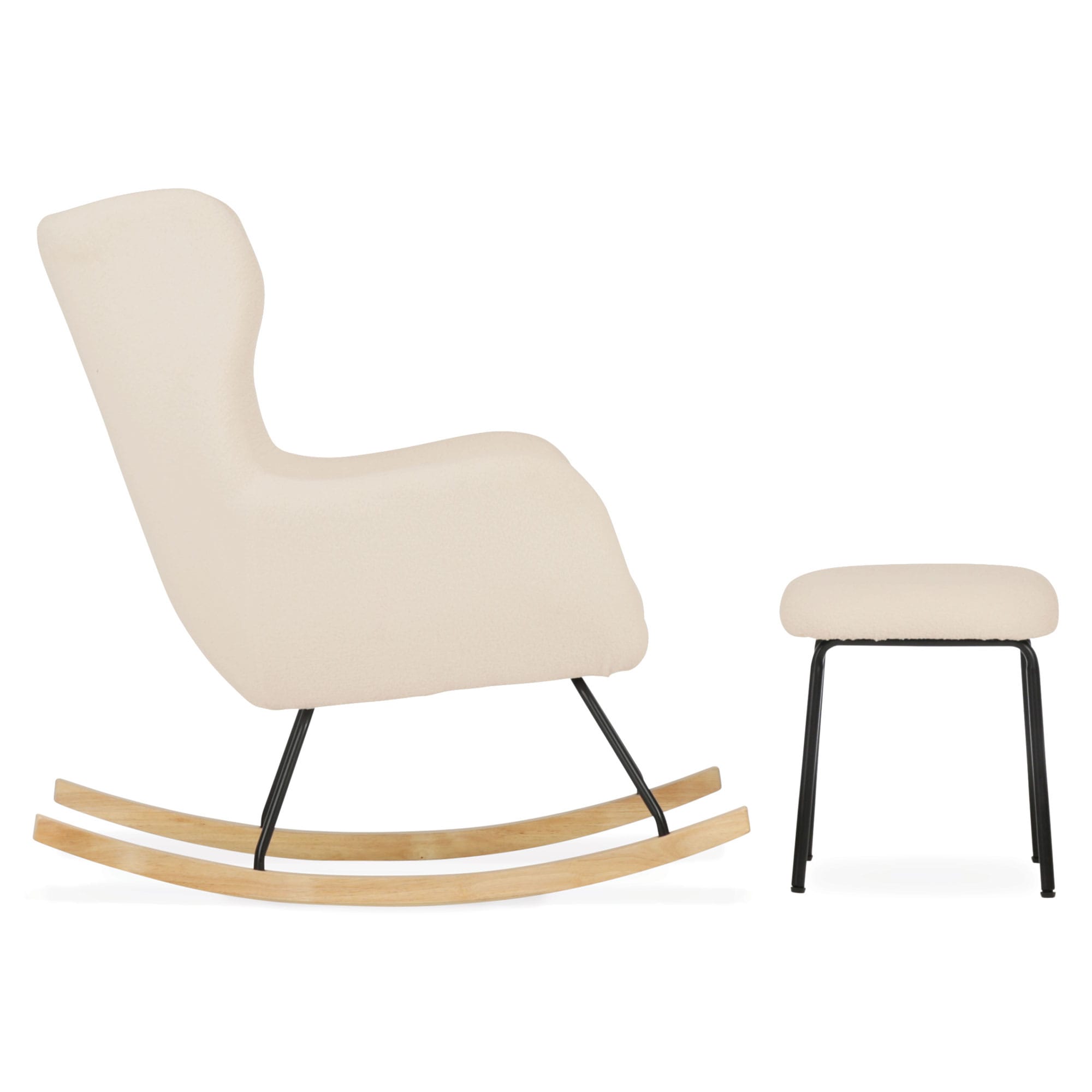 CuddleCo nursing chairs CuddleCo Marley Nursing Chair & Stool - Teddy Light Beige FRN/CUD/153704