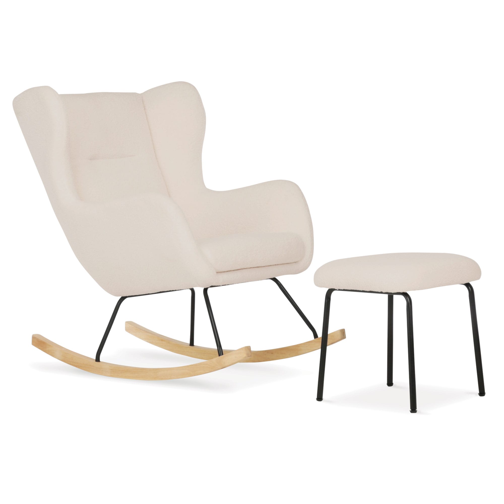 CuddleCo nursing chairs CuddleCo Marley Nursing Chair & Stool - Teddy Light Beige FRN/CUD/153704