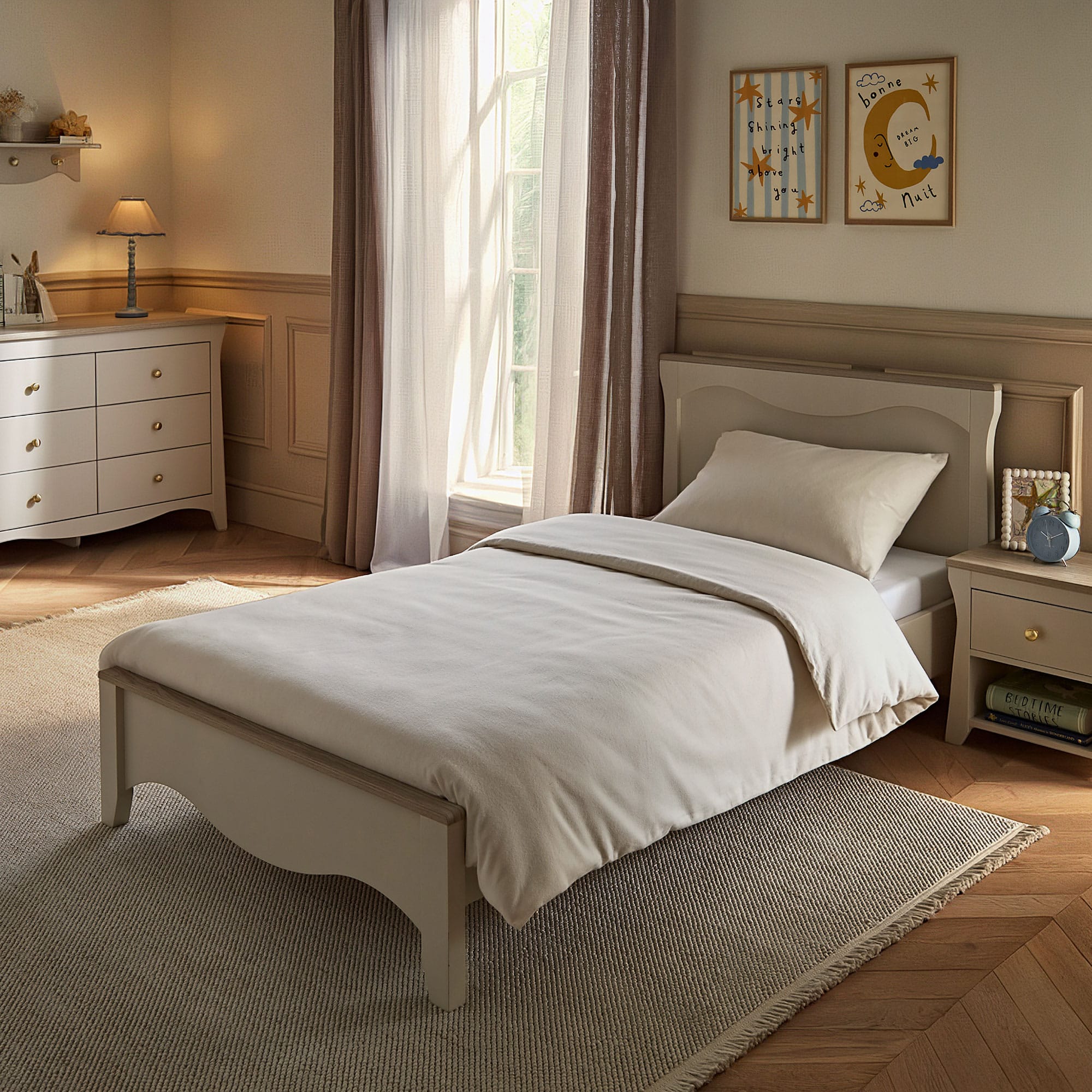 CuddleCo single beds Cuddleco Clara Single Bed - Cashmere/Ash FRN/CUD/156132