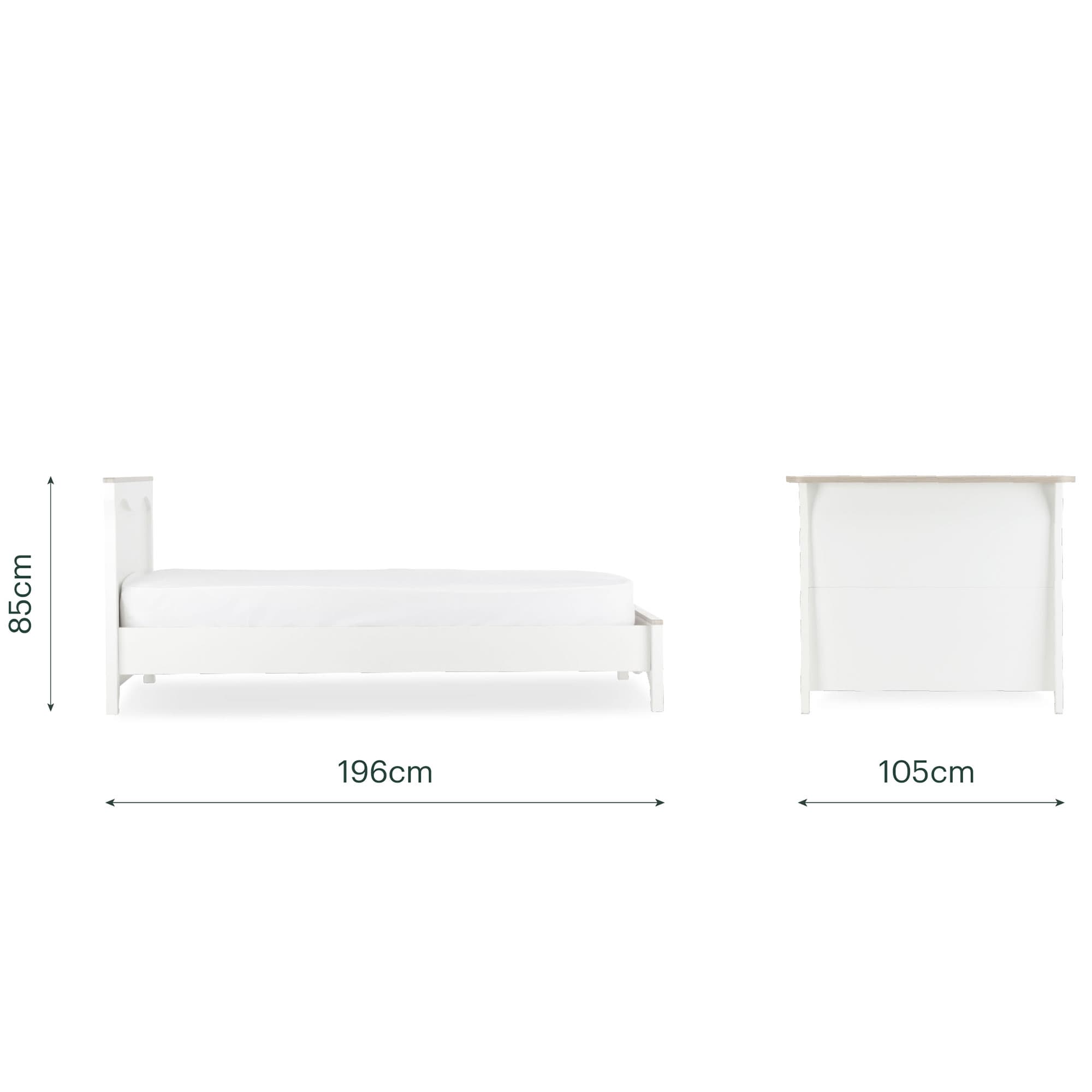 CuddleCo single beds Cuddleco Clara Single Bed - White/Ash FRN/CUD/156163