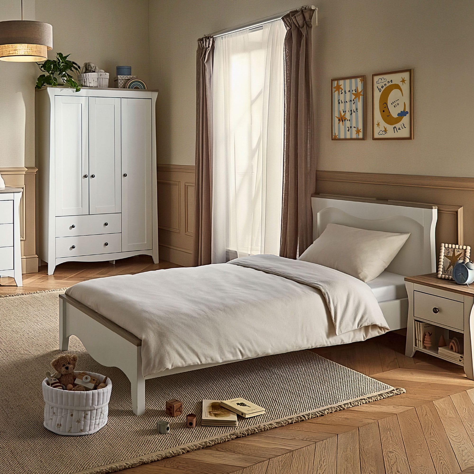 CuddleCo single beds Cuddleco Clara Single Bed - White/Ash FRN/CUD/156163