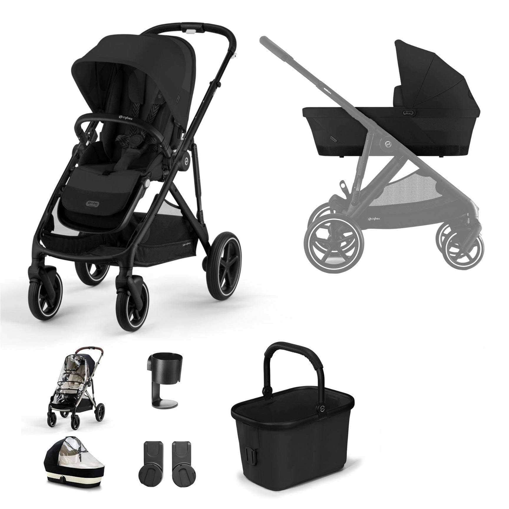 Cybex baby prams Cybex Gazelle S Essential Bundle - Black/Moon Black 14661-BLK-MOO-BLK-1