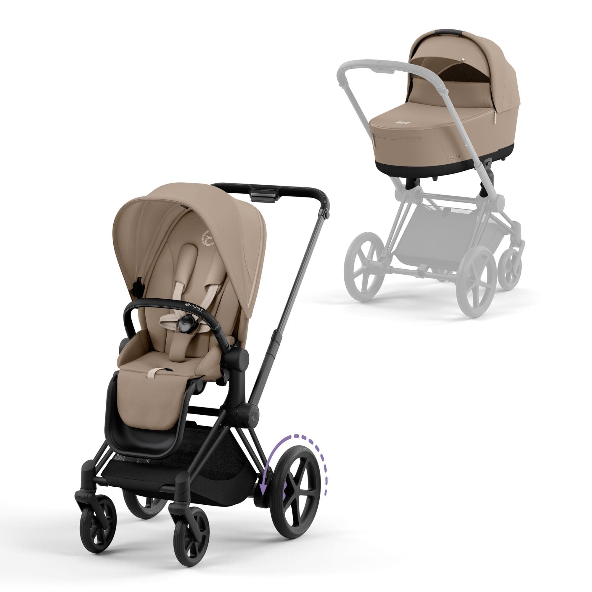 Cybex Baby Prams Cybex e-Priam Pram - Cozy Beige 16748-BLK-BGE