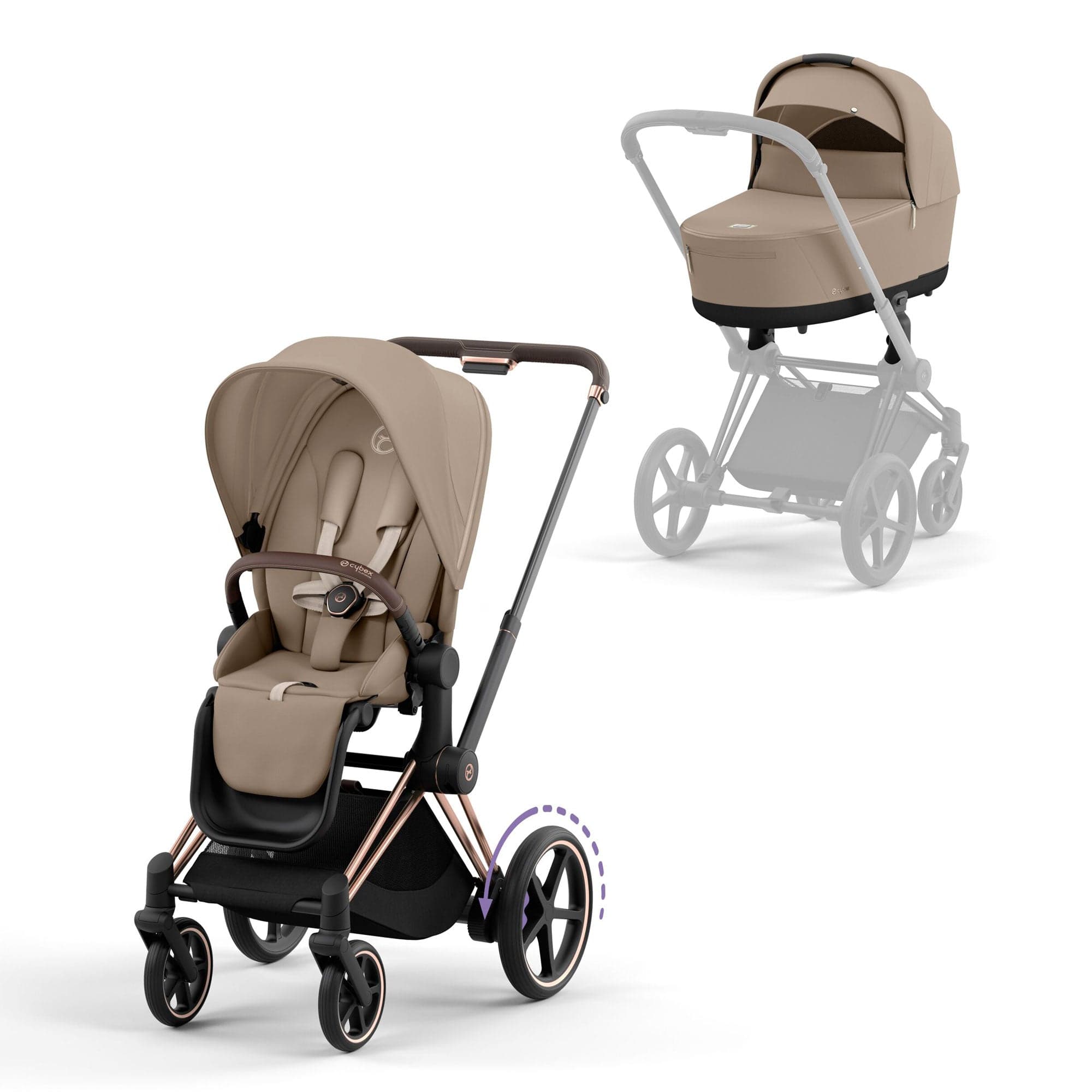 Cybex Baby Prams Cybex e-Priam Pram - Cozy Beige 16748-ROS-GOL-BGE