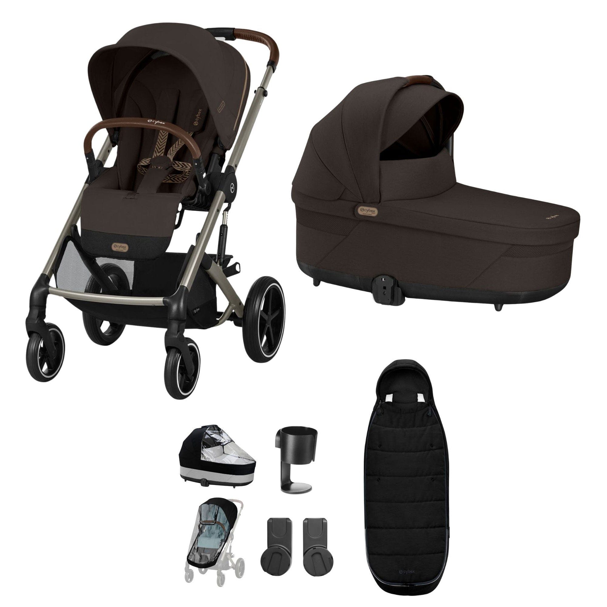 Cybex baby prams Cybex Balios S Lux Essential Bundle - Taupe/Chocolate Brown 19403-ESS-CHB-1