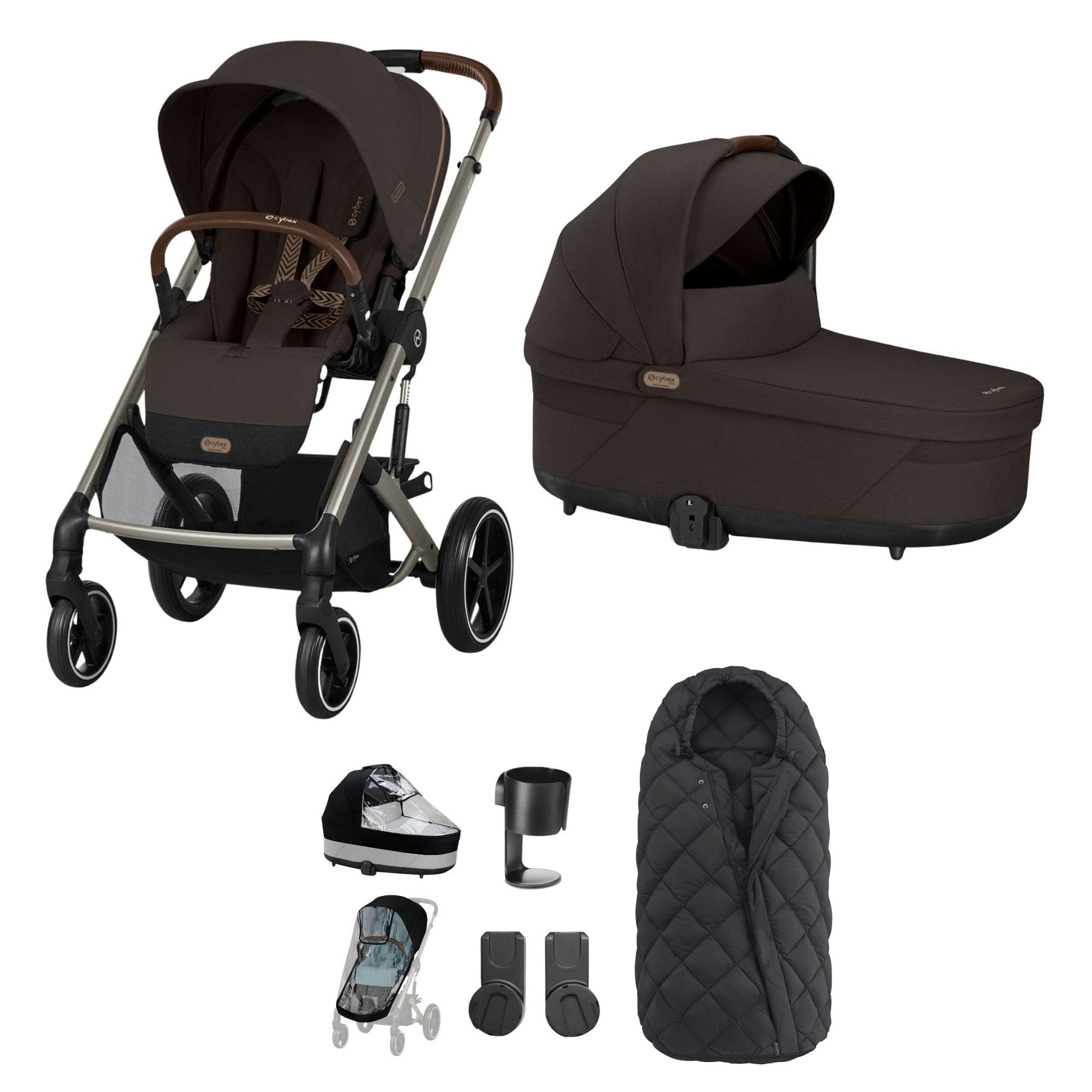 Cybex baby prams Cybex Balios S Lux Essential Bundle - Taupe/Chocolate Brown 19403-ESS-CHB-3