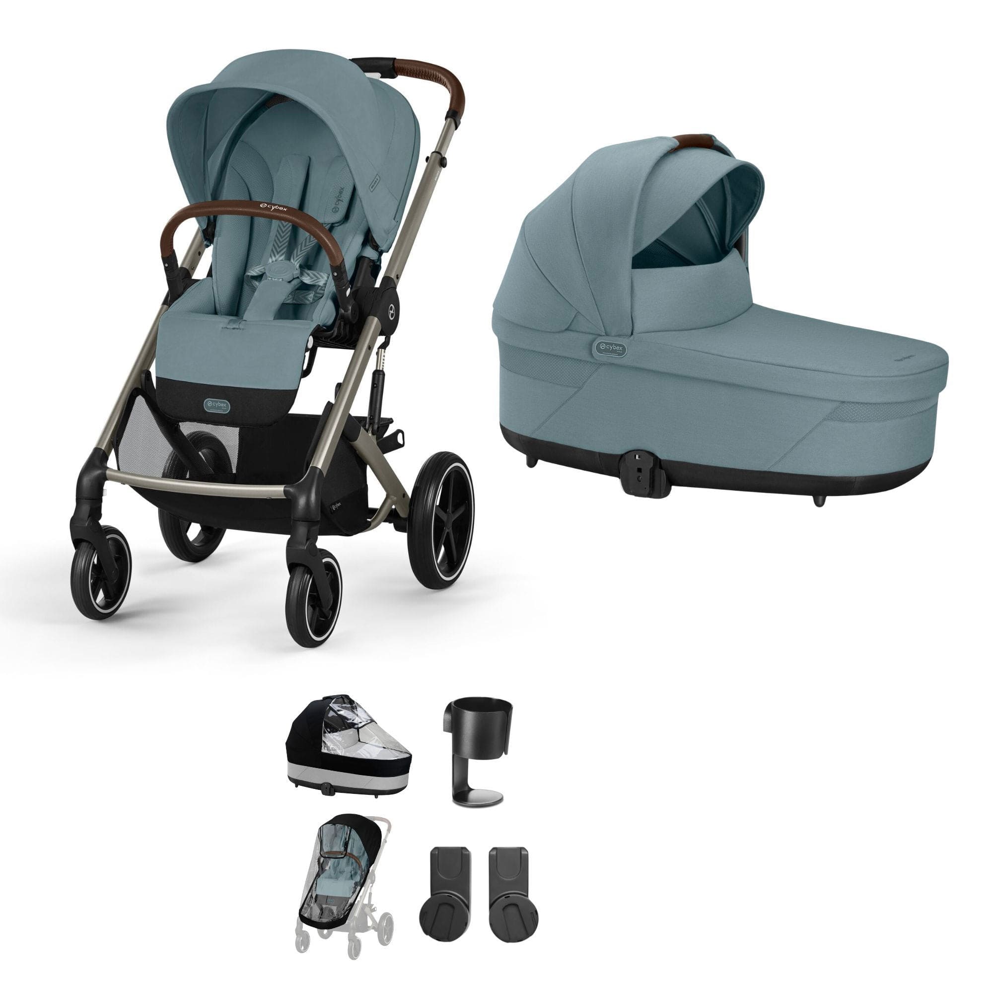 Cybex baby prams Cybex Balios S Lux Essential Bundle - Taupe/Stormy Blue 14656-TPE-SKY-BLU-1