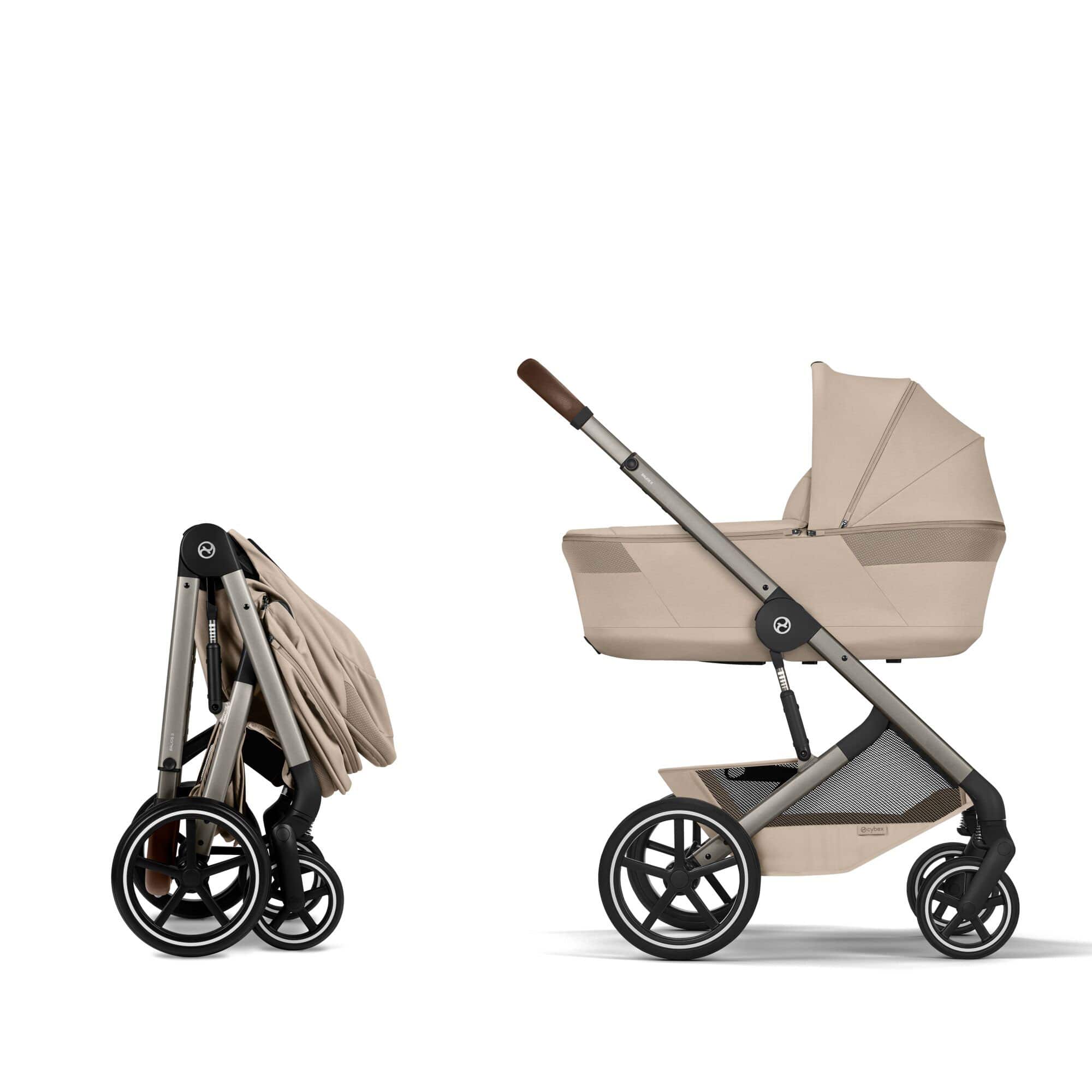 Cybex baby prams Cybex Balios S Lux Foldable Carrycot Accessory Bundle - Almond Beige