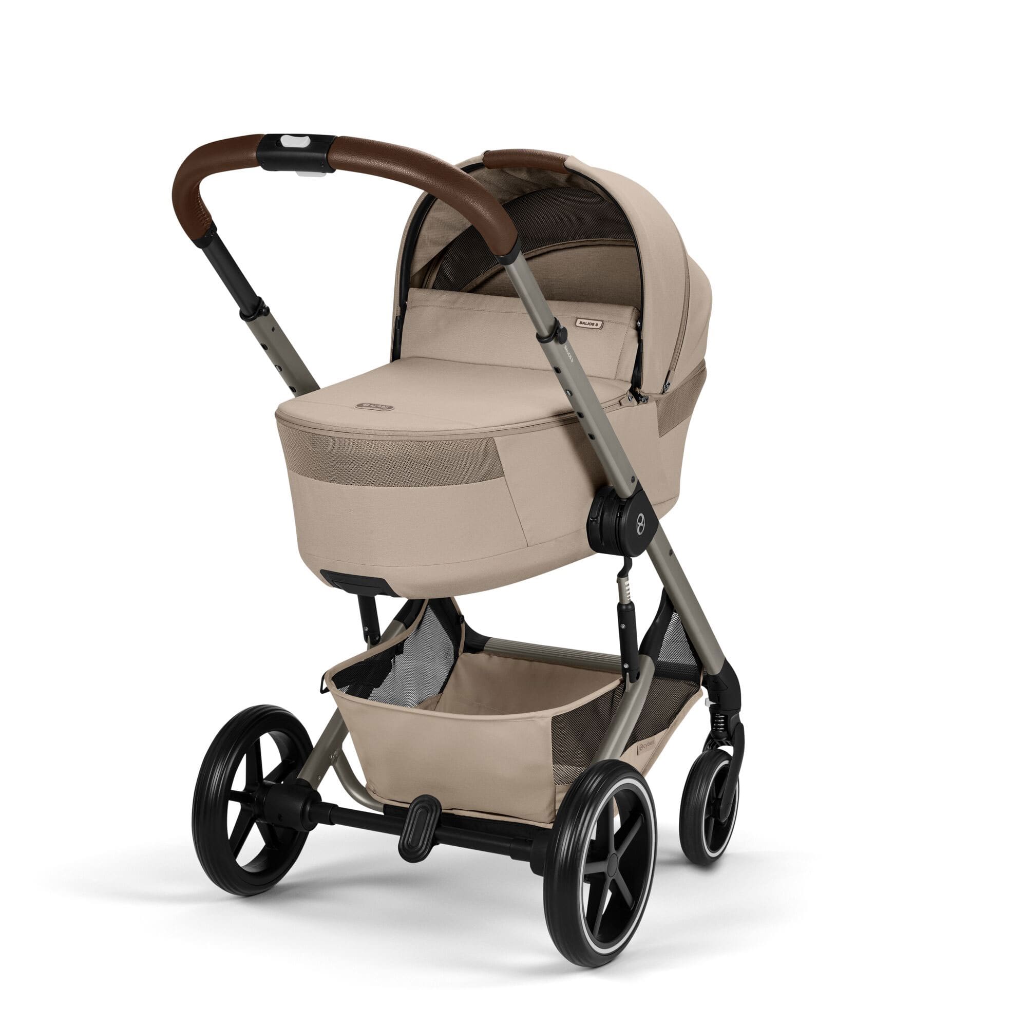 Cybex baby prams Cybex Balios S Lux Foldable Carrycot Accessory Bundle - Almond Beige