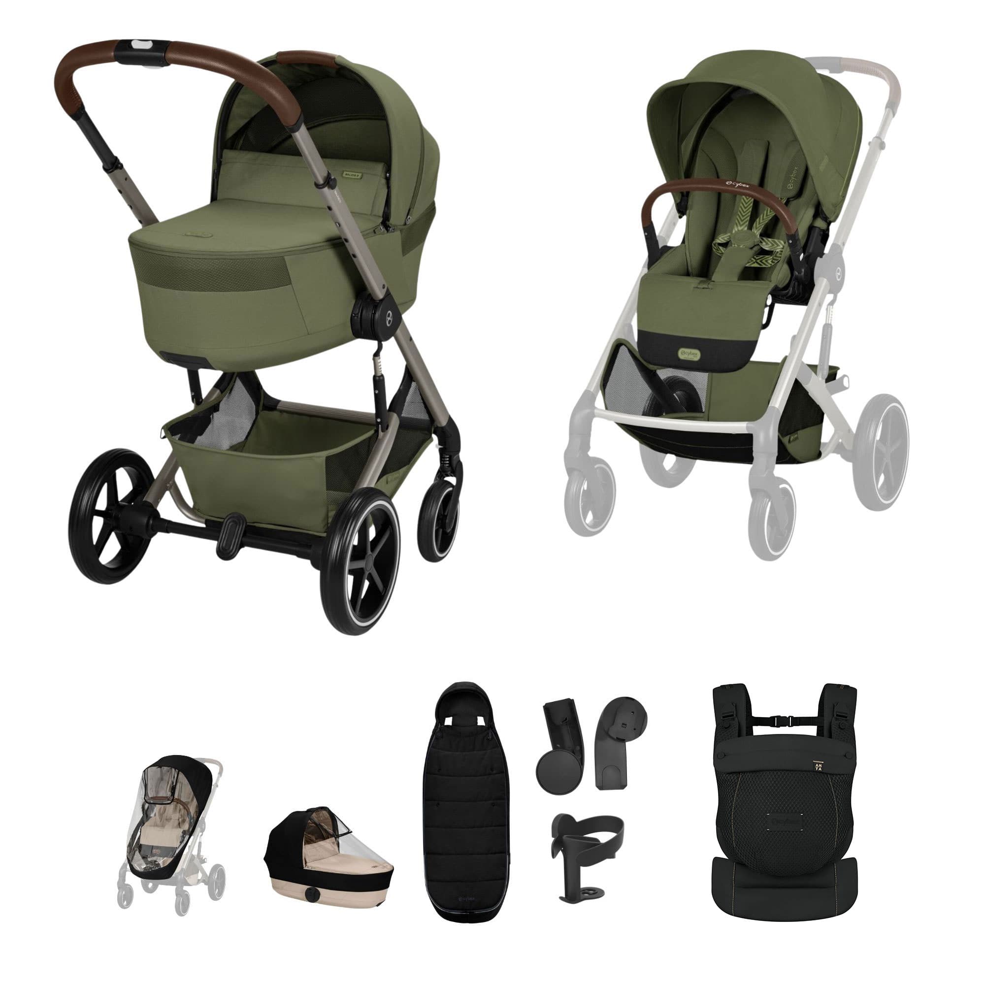 Cybex baby prams Cybex Balios S Lux Foldable Carrycot Accessory Bundle - Moss Green 23030-BAL-ACC-MOS-2