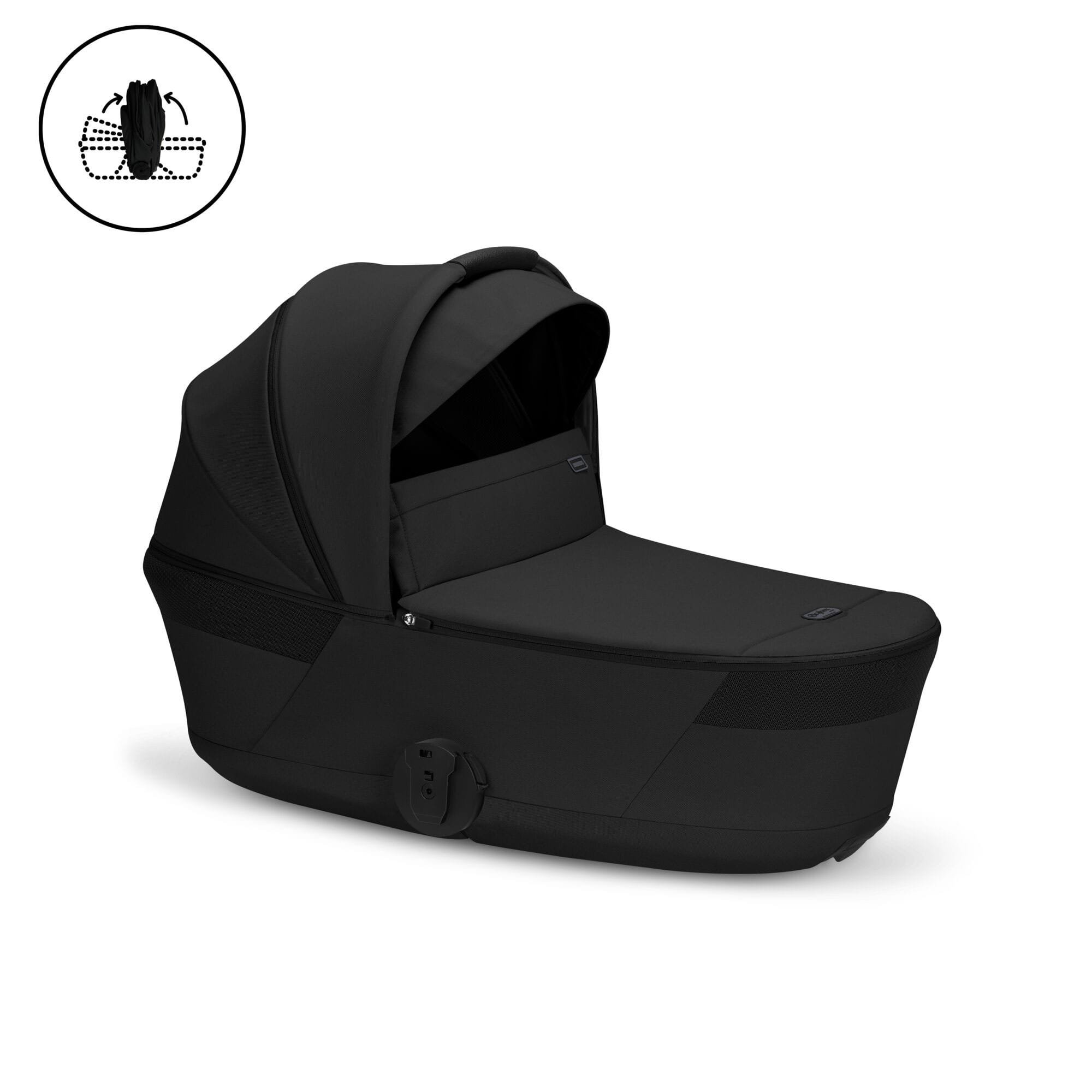 Cybex baby prams Cybex Balios S Lux Foldable Carrycot Travel System - Moon Black