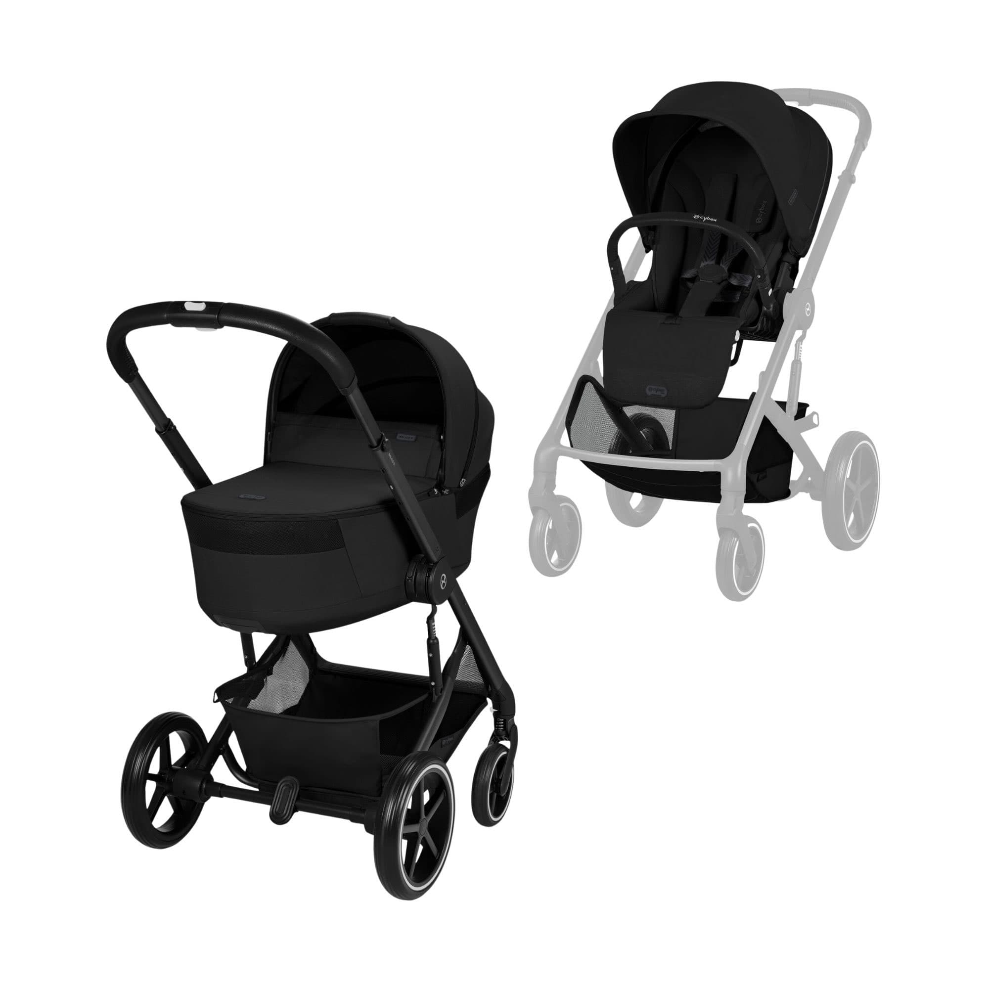 Cybex baby prams Cybex Balios S Lux Pushchair with Foldable Carrycot - Moon Black 526001679