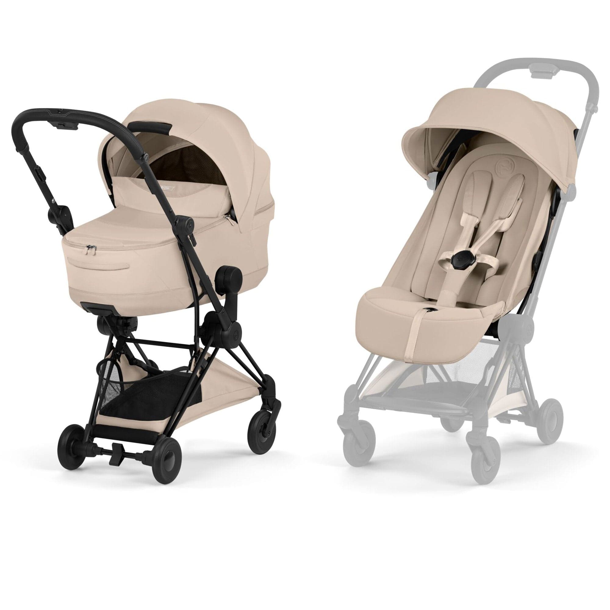 Cybex baby prams Cybex Coya Pushchair Set - Comfort Collection - Matt Black/Cozy Beige 526000191