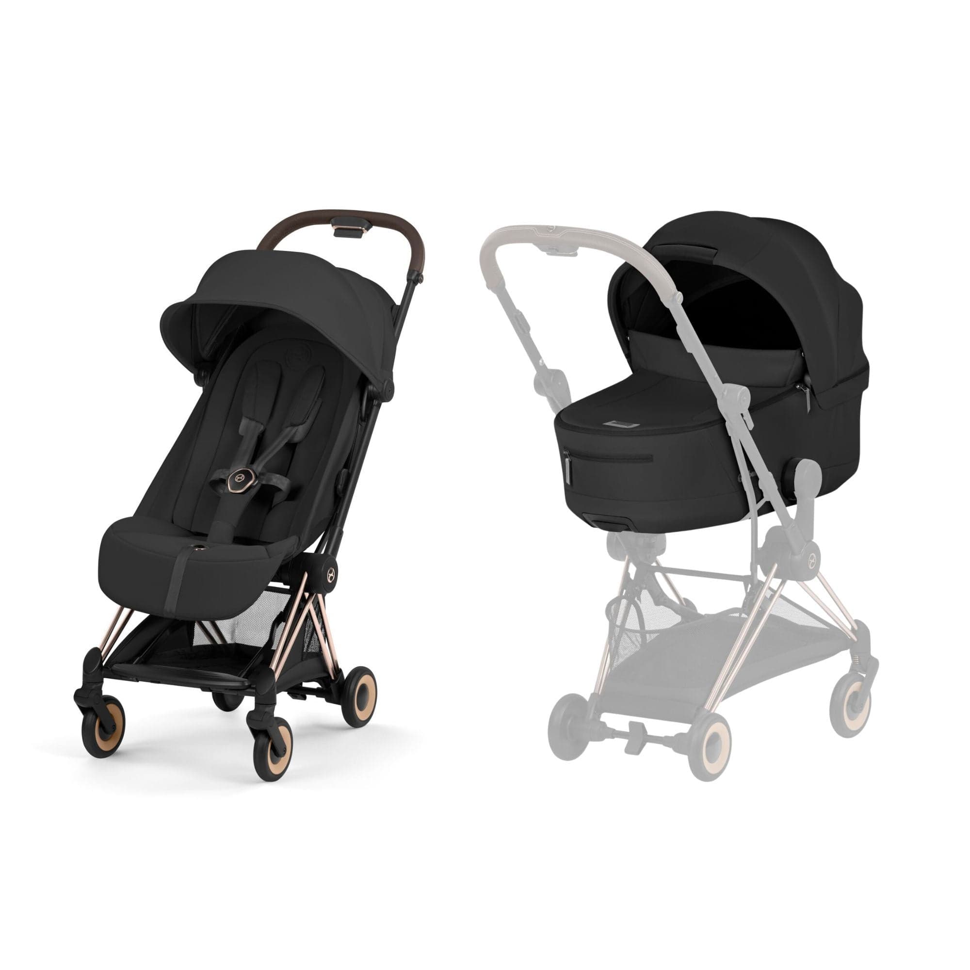 Cybex baby prams Cybex Coya Pushchair Set - Comfort Collection - Rose Gold/Sepia Black 526000179