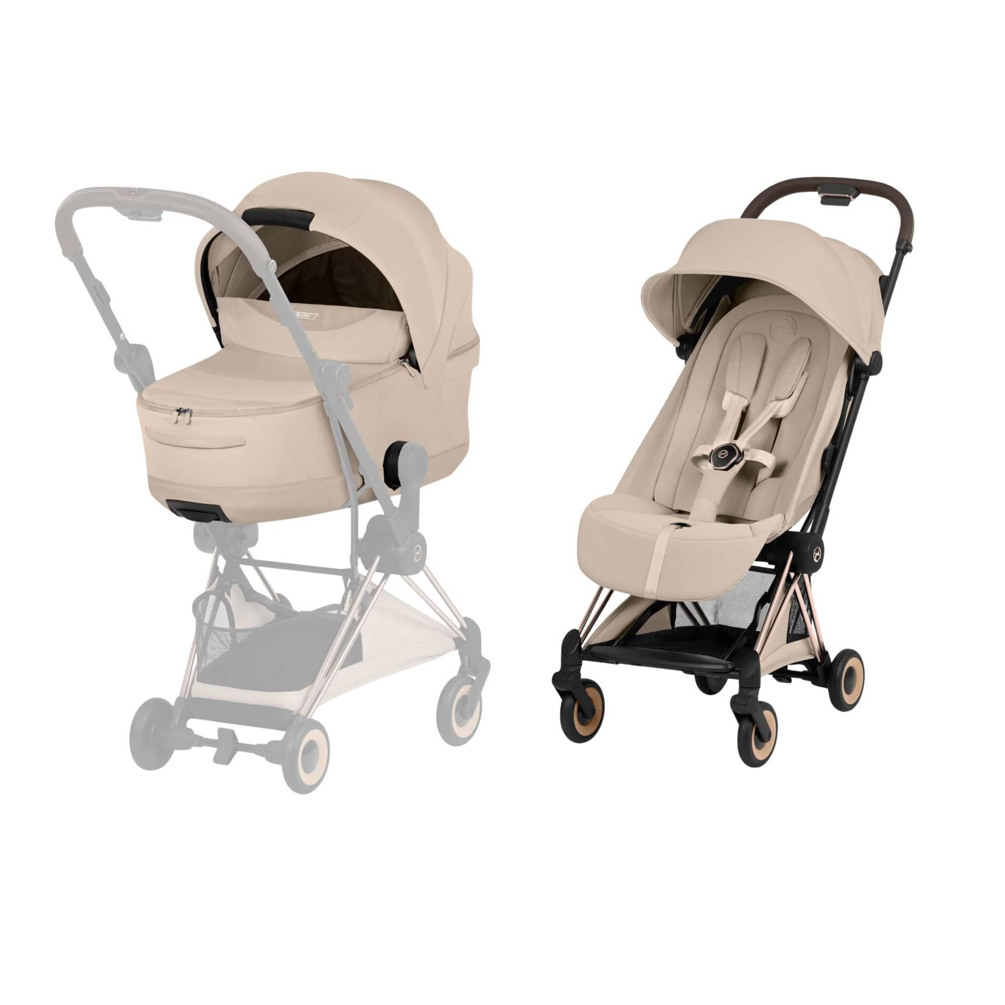 Cybex baby prams Cybex Coya Pushchair Set - Style Collection - Rose Gold/Cozy Beige 21979-RG-COZ-BEI