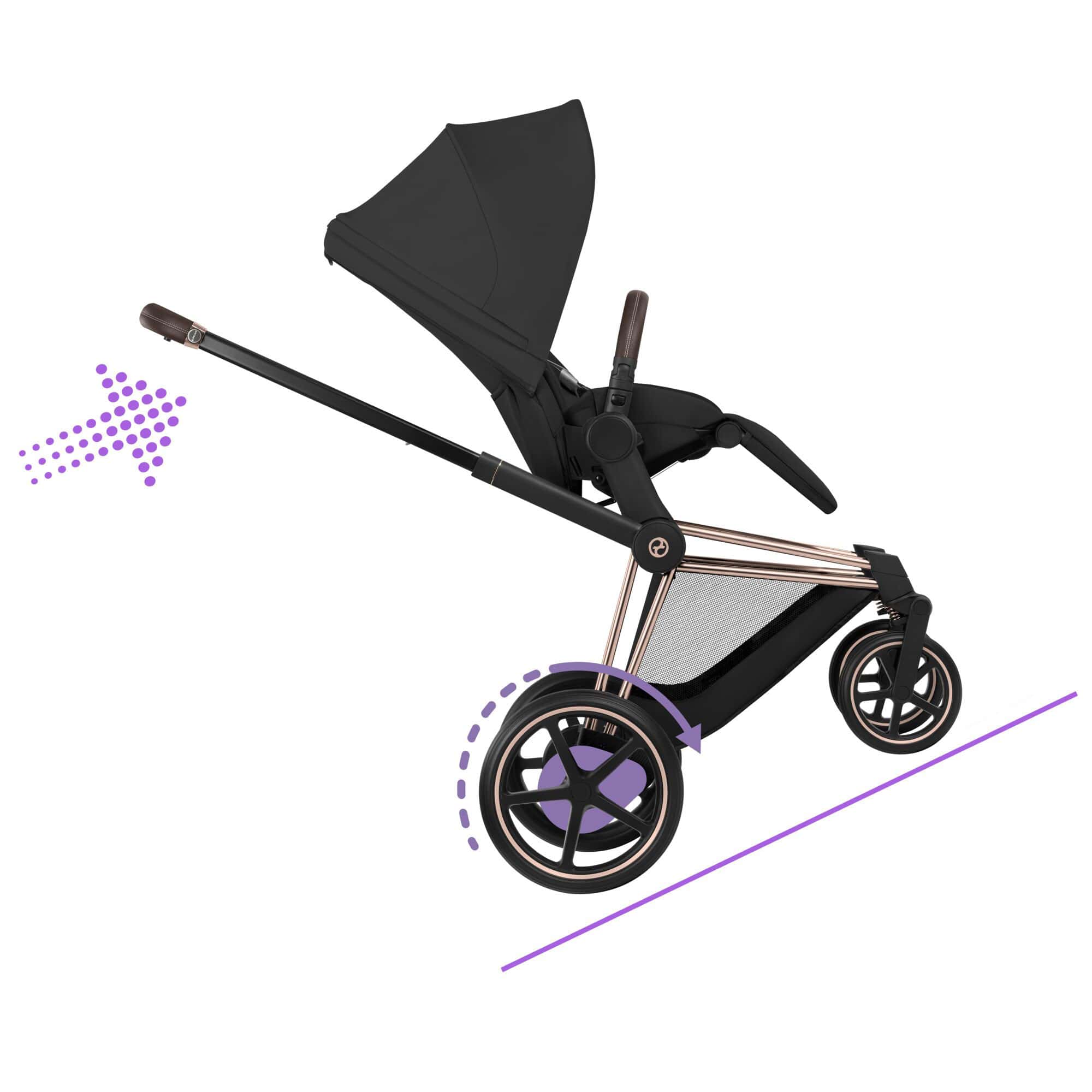 Cybex baby prams Cybex ePriam Pushchair Set - Comfort Collection in Sepia Black
