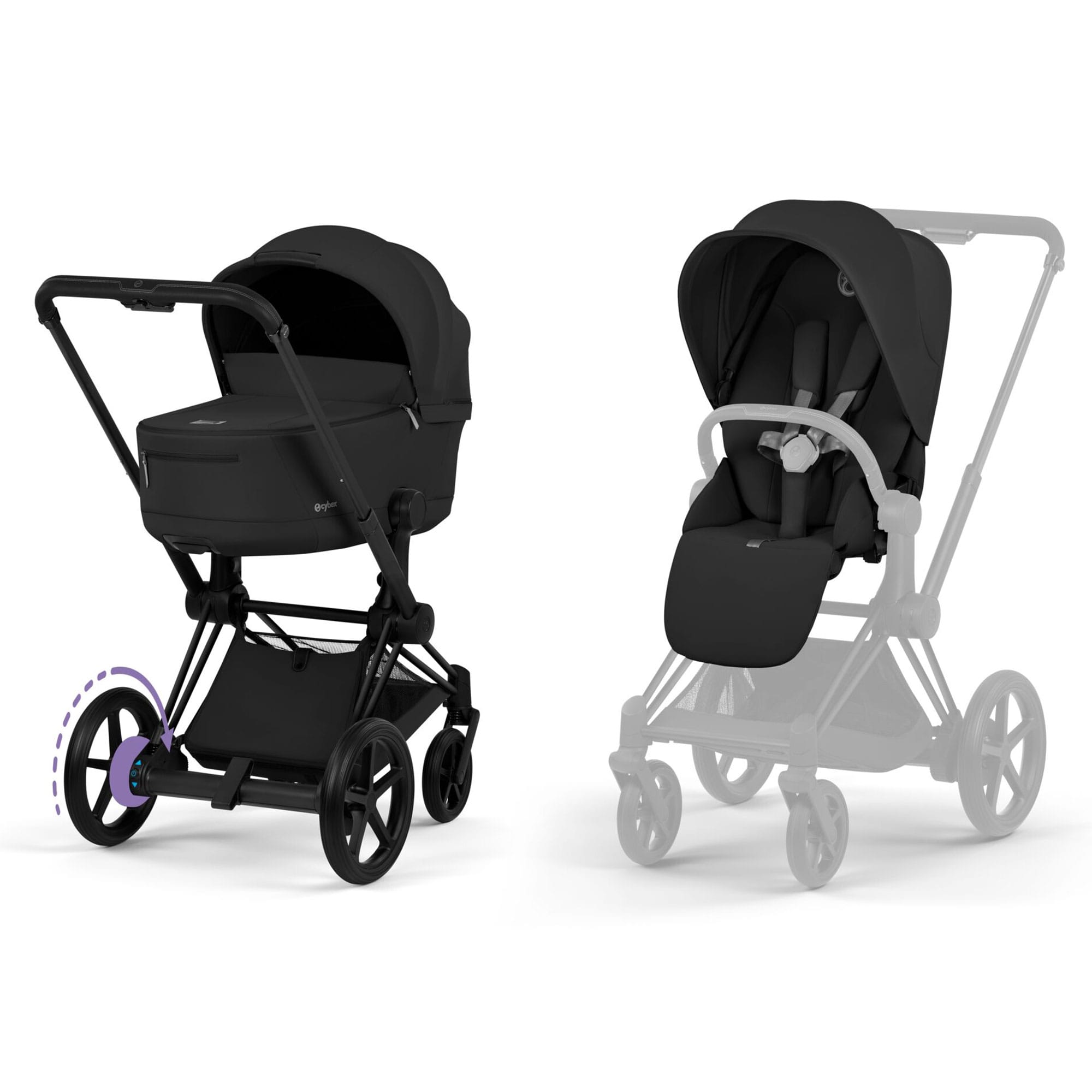 Cybex baby prams Cybex ePriam Pushchair Set - Comfort Collection in Sepia Black 526000055