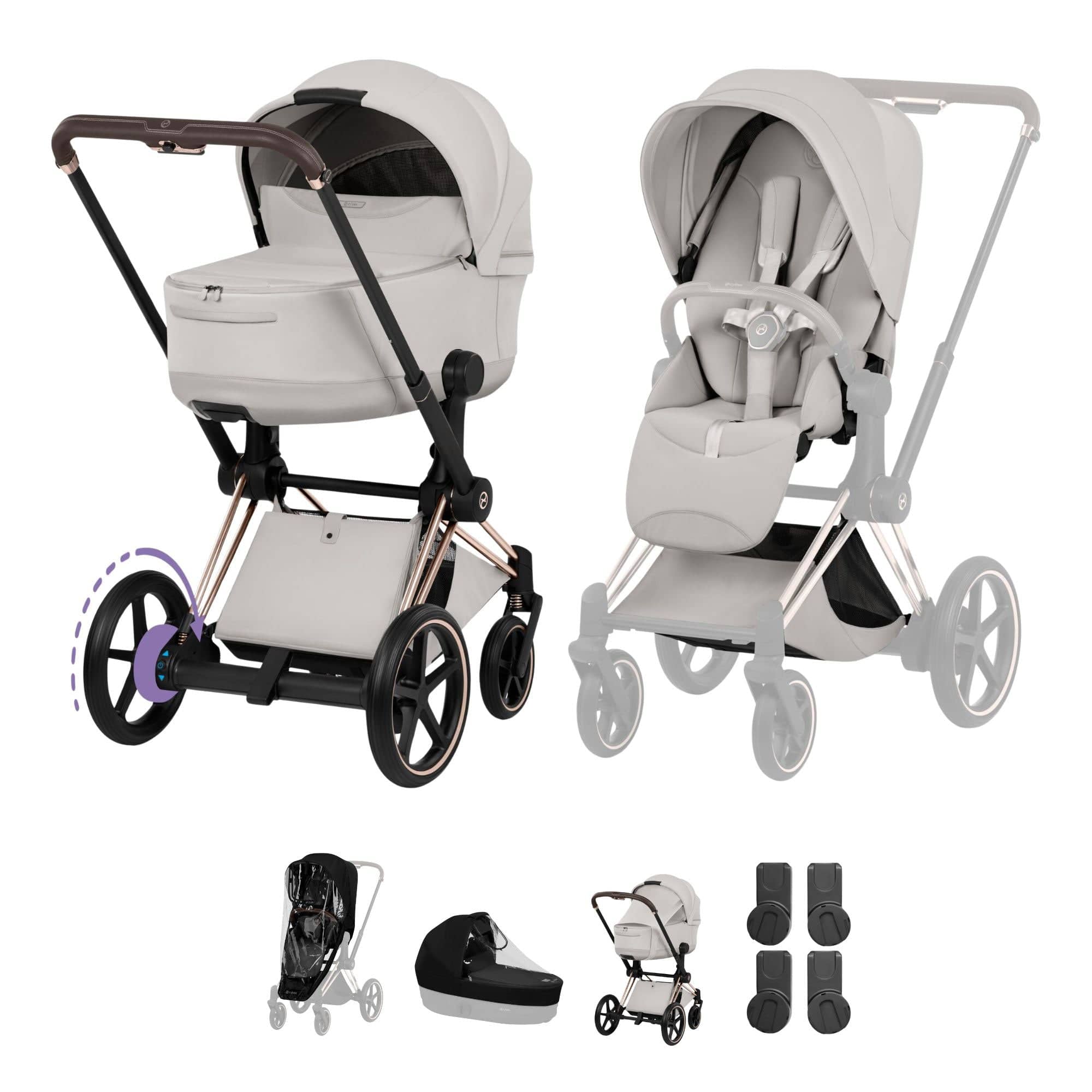Cybex baby prams Cybex ePriam Pushchair Set - Style Collection - City Grey 21827-RG-CIT-GRY