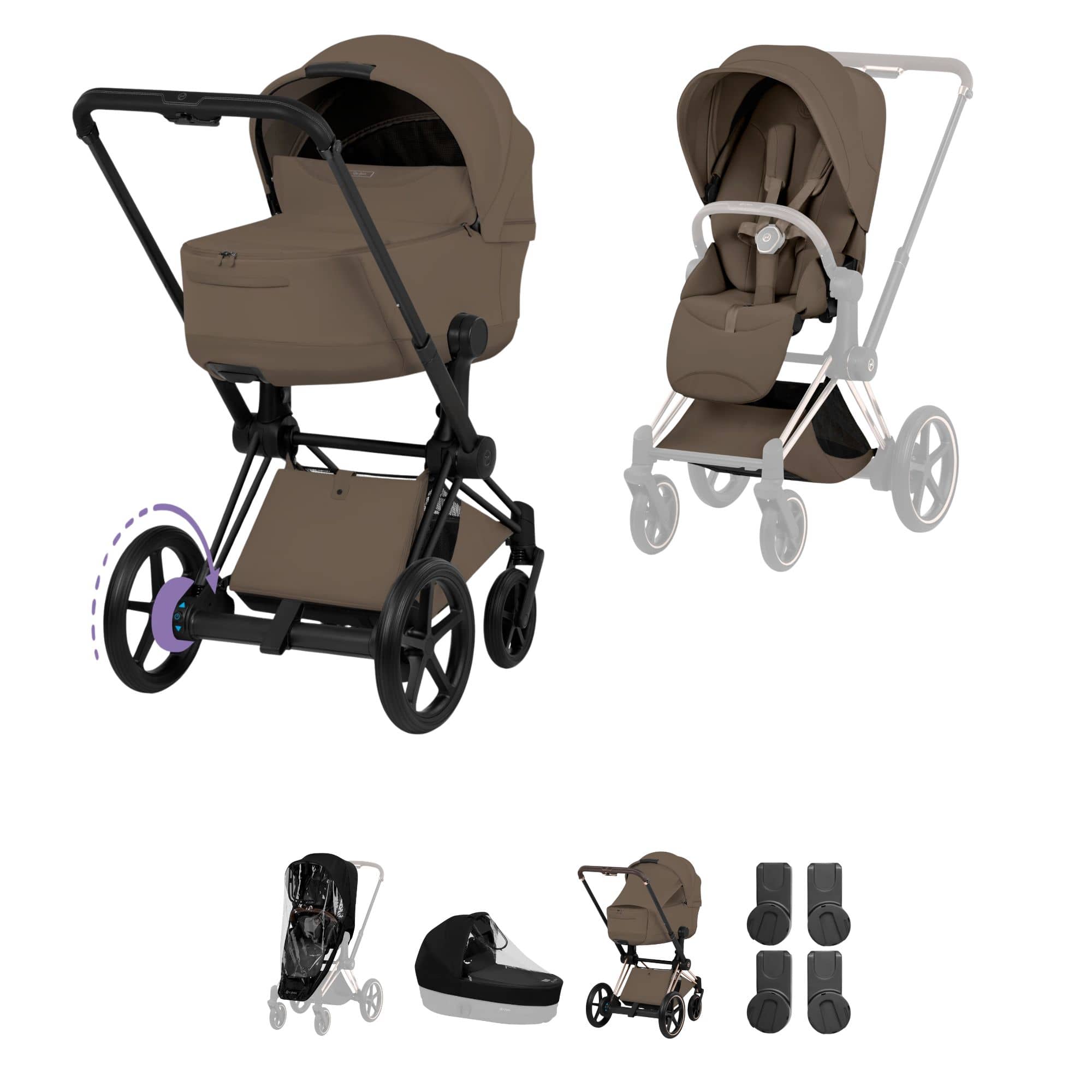 Cybex baby prams Cybex ePriam Pushchair Set - Style Collection - Coconut Brown 21827-MB-NUT-BRN