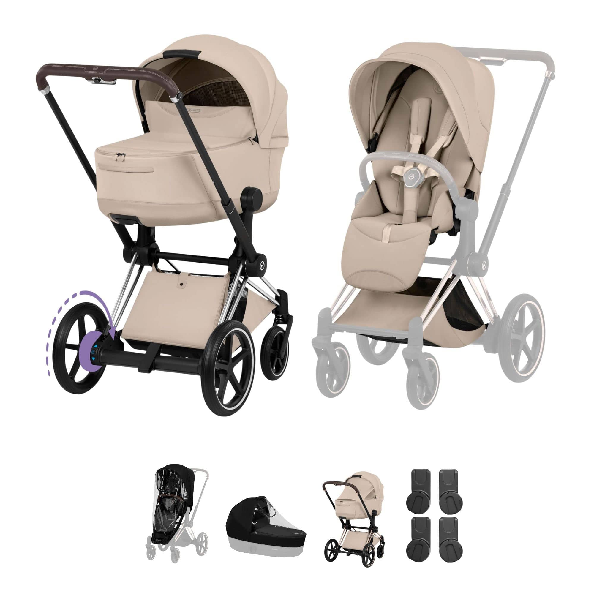 Cybex baby prams Cybex ePriam Pushchair Set - Style Collection - Cozy Beige 21827-CB-COZ-BEI