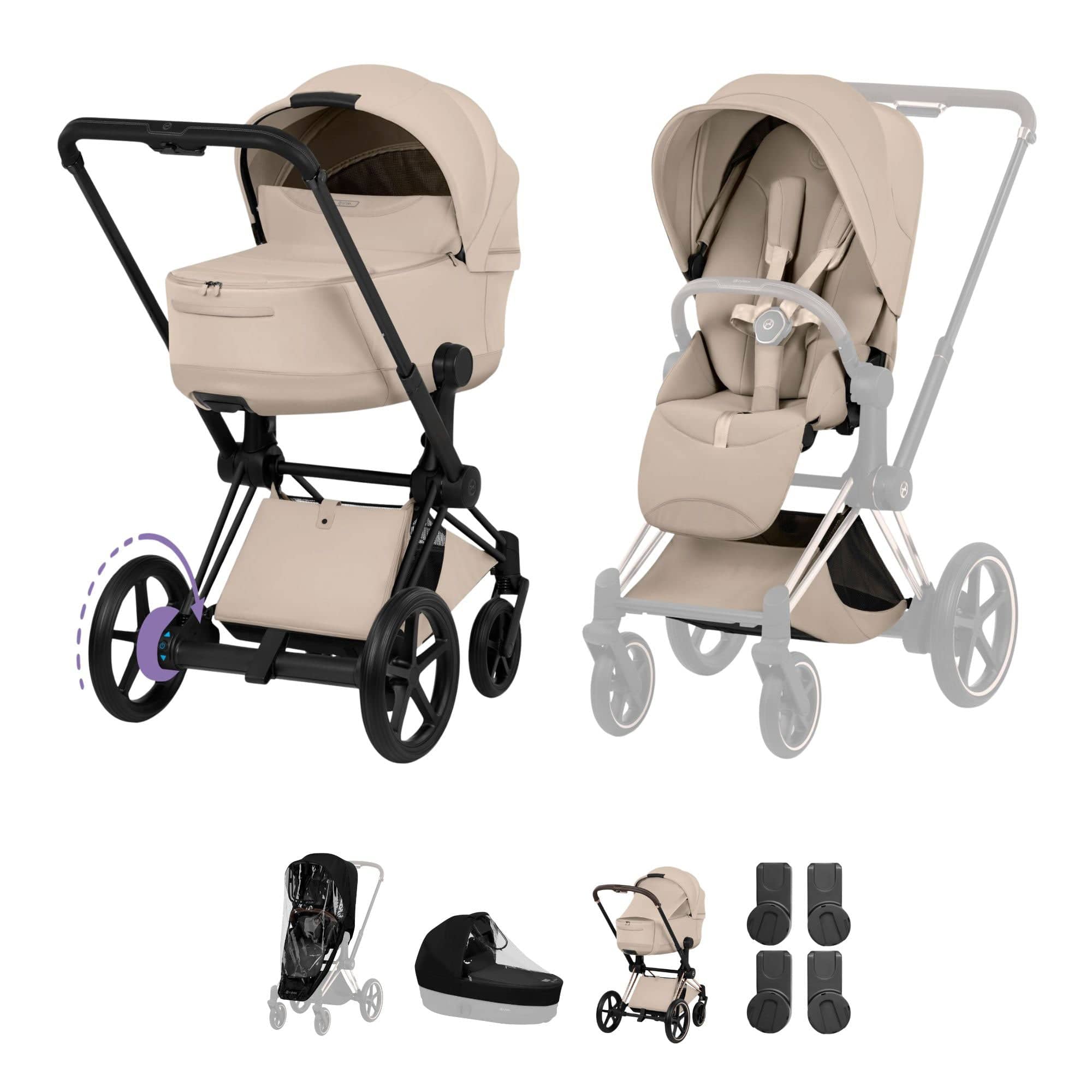 Cybex baby prams Cybex ePriam Pushchair Set - Style Collection - Cozy Beige 21827-MB-COZ-BEI