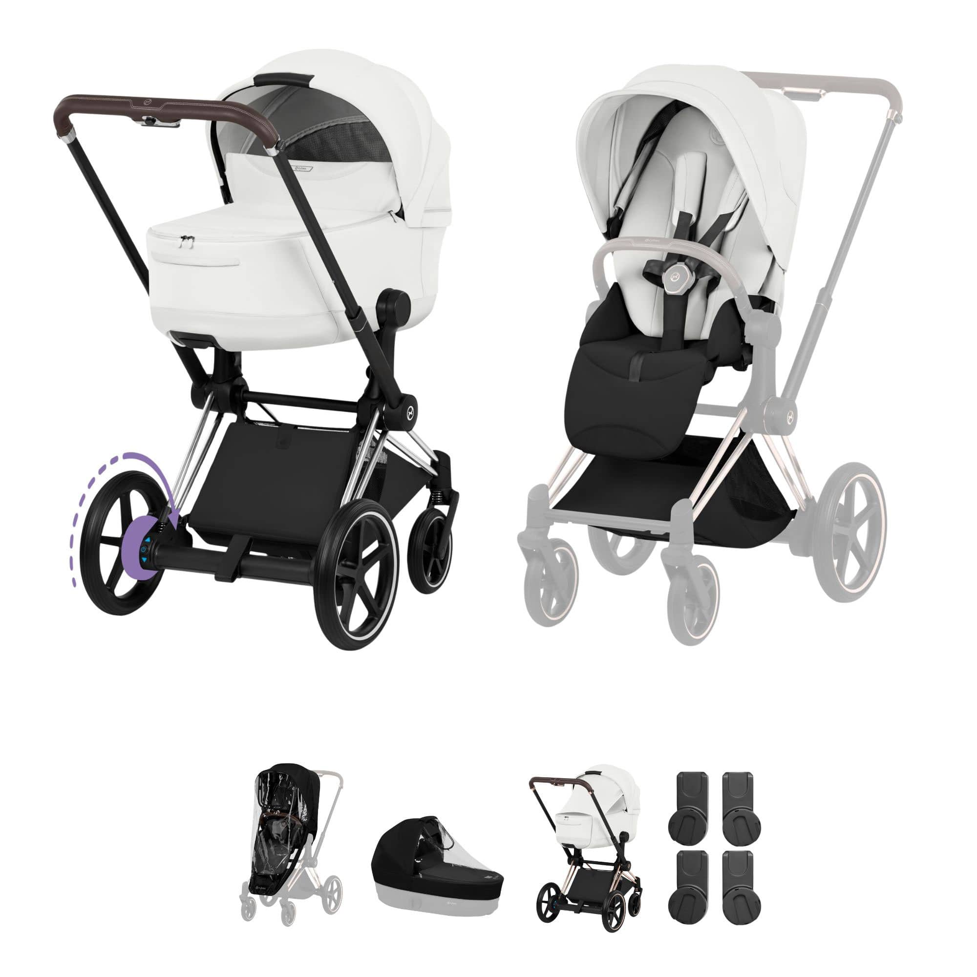Cybex baby prams Cybex ePriam Pushchair Set - Style Collection - Off White 21827-CB-OFF-WHT