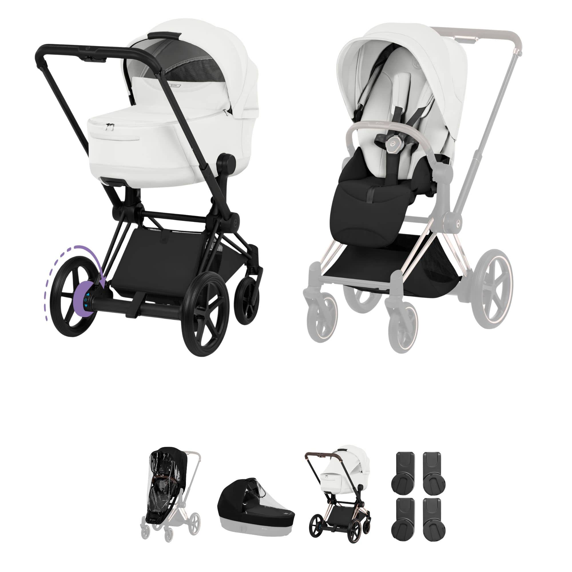 Cybex baby prams Cybex ePriam Pushchair Set - Style Collection - Off White 21827-MB-OFF-WHT