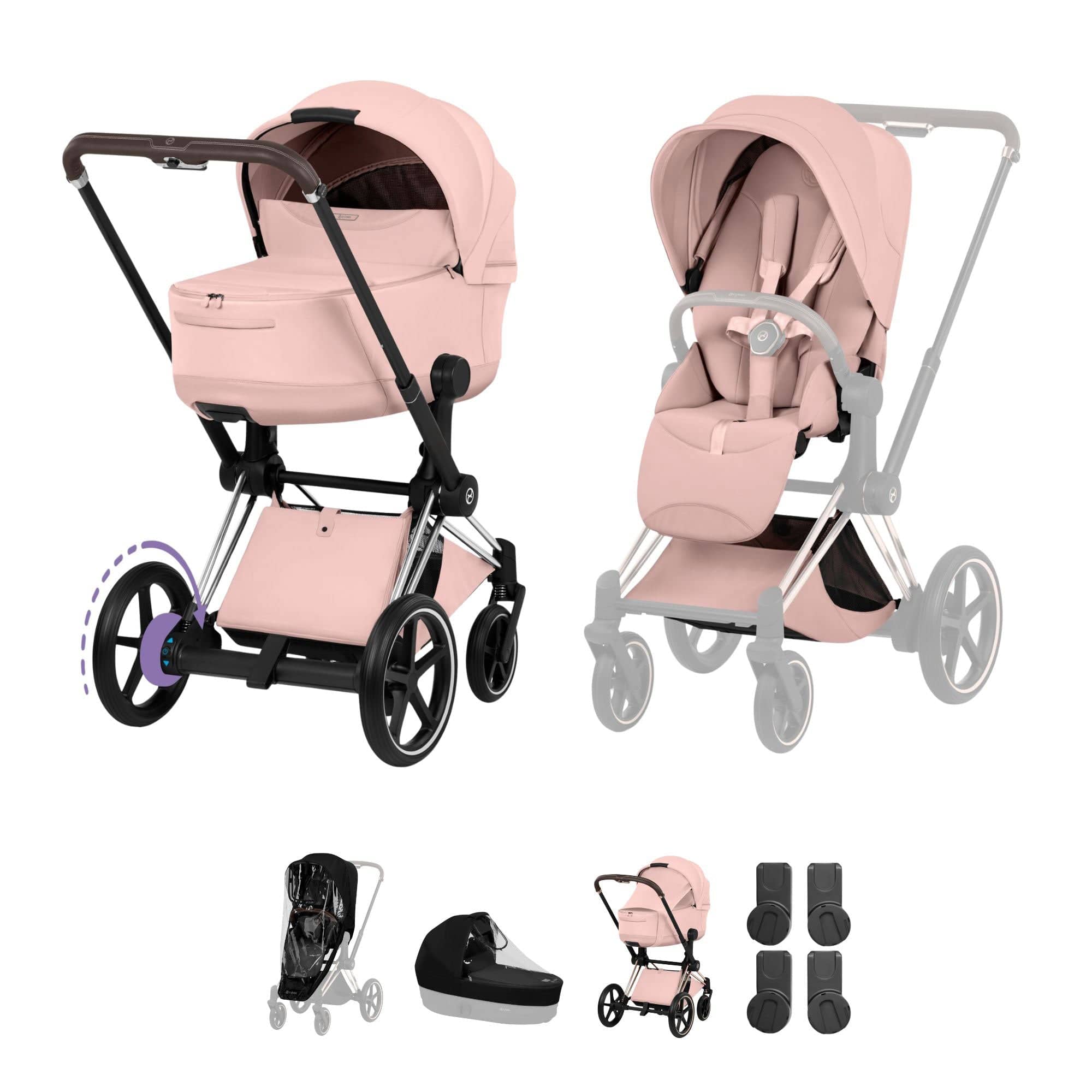 Cybex baby prams Cybex ePriam Pushchair Set - Style Collection - Peach Pink 21827-CB-PEA-PNK