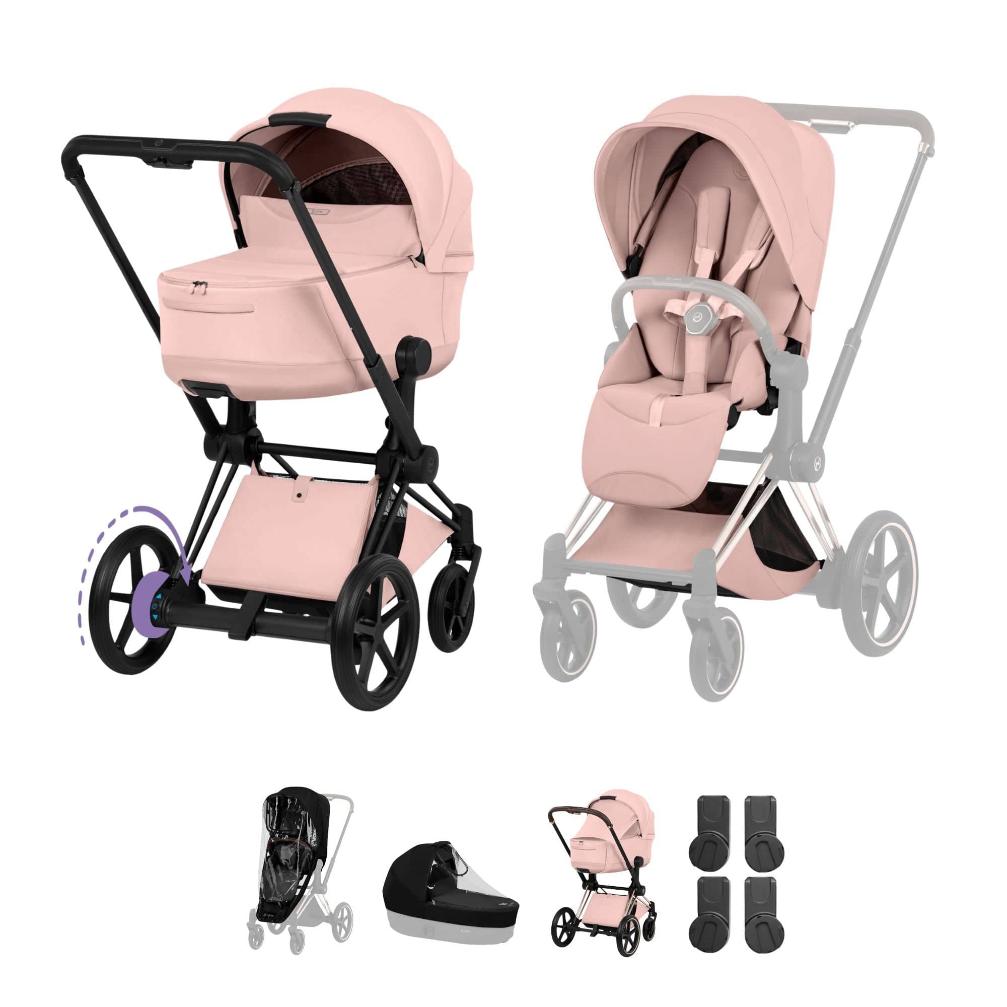 Cybex baby prams Cybex ePriam Pushchair Set - Style Collection - Peach Pink 21827-MB-PEA-PNK