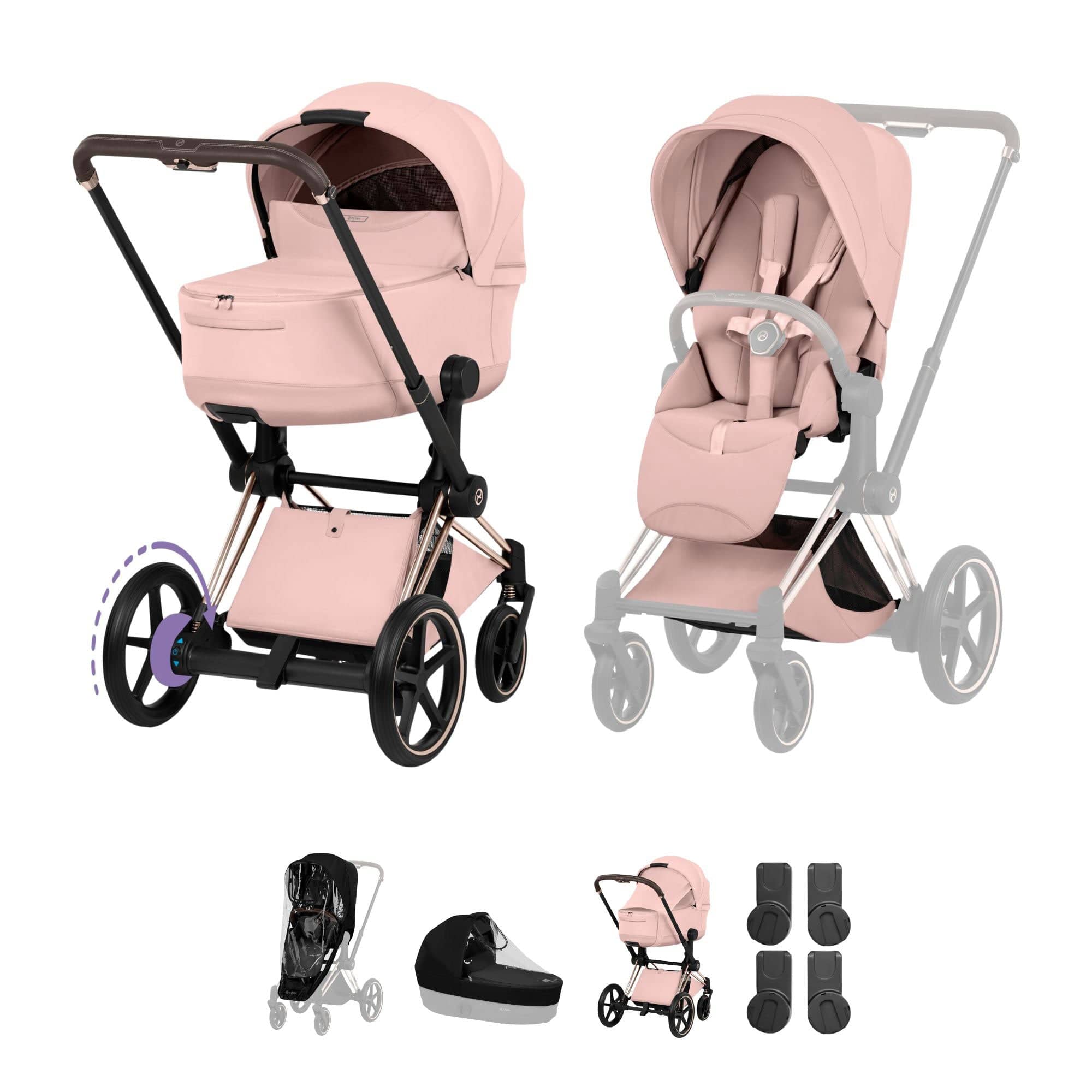 Cybex baby prams Cybex ePriam Pushchair Set - Style Collection - Peach Pink 21827-RG-PEA-PNK