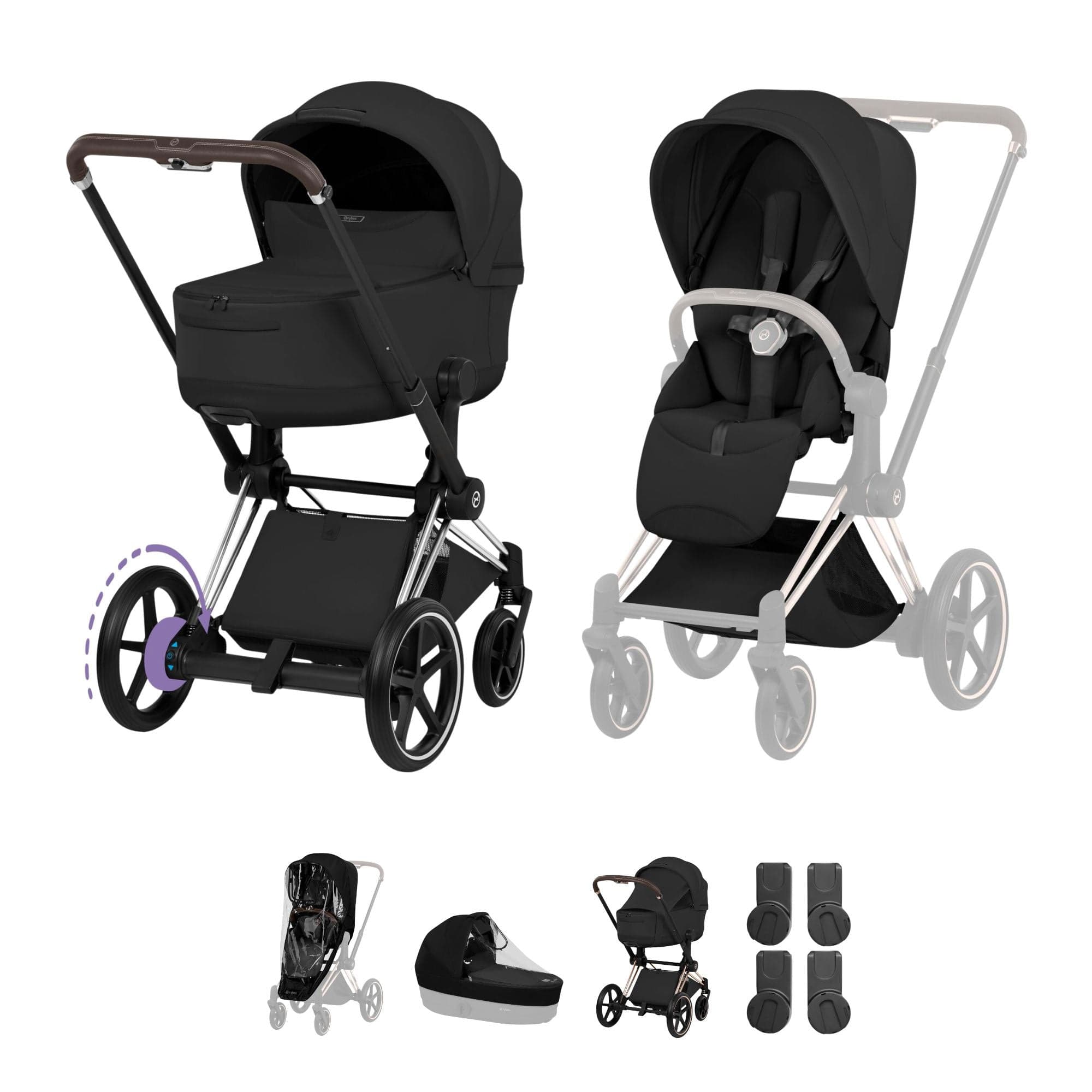 Cybex baby prams Cybex ePriam Pushchair Set - Style Collection - Sepia Black 21827-CB-BLK