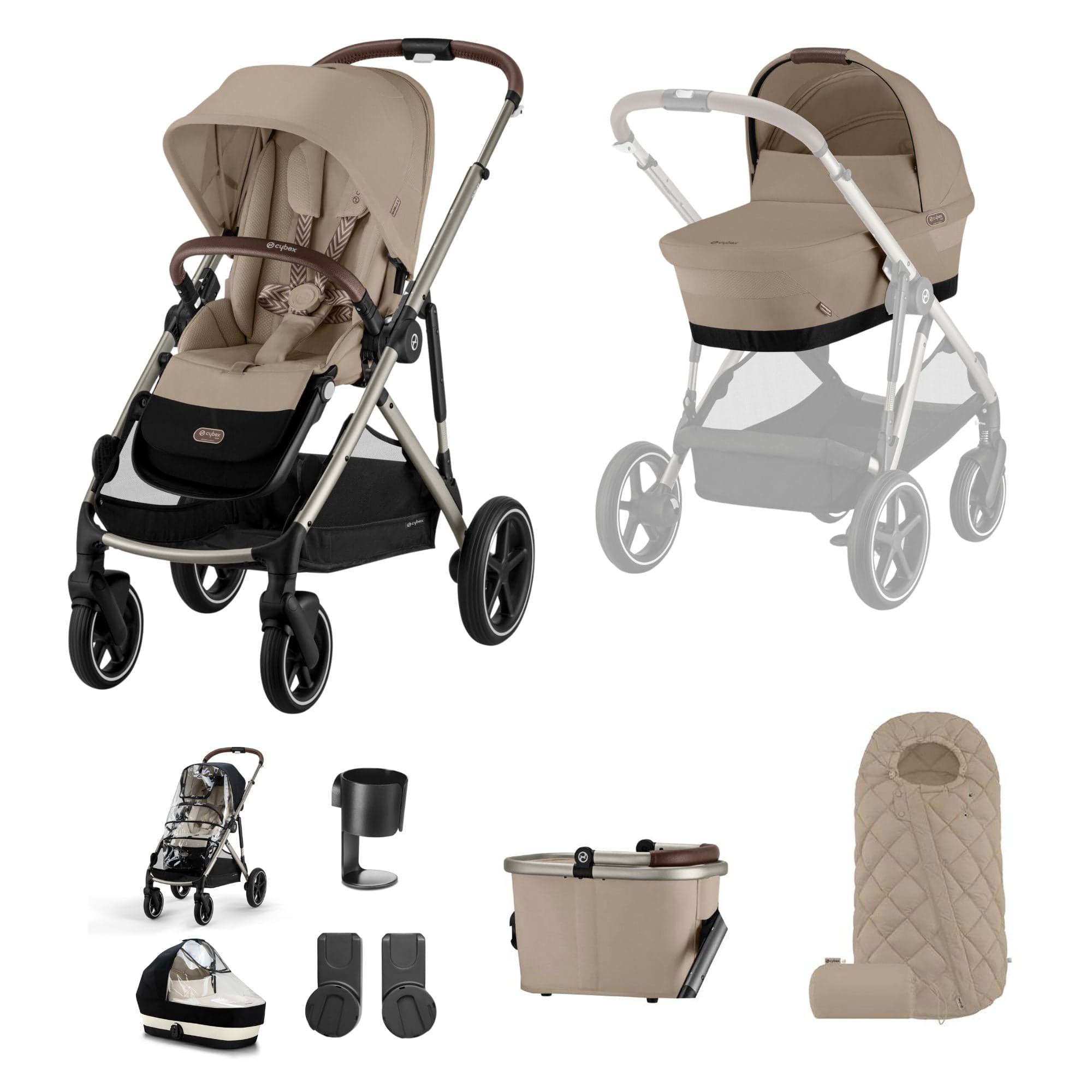 Cybex baby prams Cybex Gazelle S Essential Bundle - Taupe/Almond Beige 17007-ALM-BEI-1