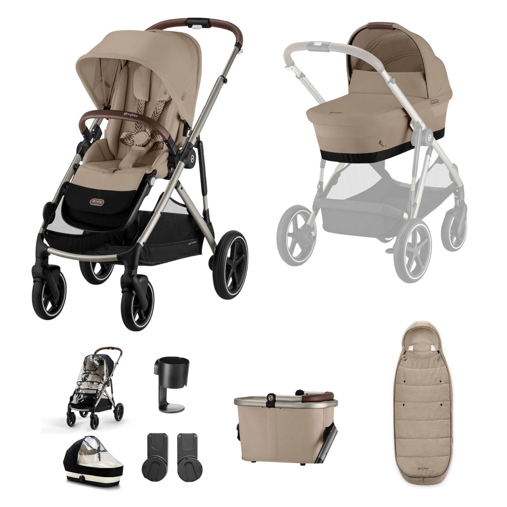 Cybex baby prams Cybex Gazelle S Essential Bundle - Taupe/Almond Beige 17007-ALM-BEI