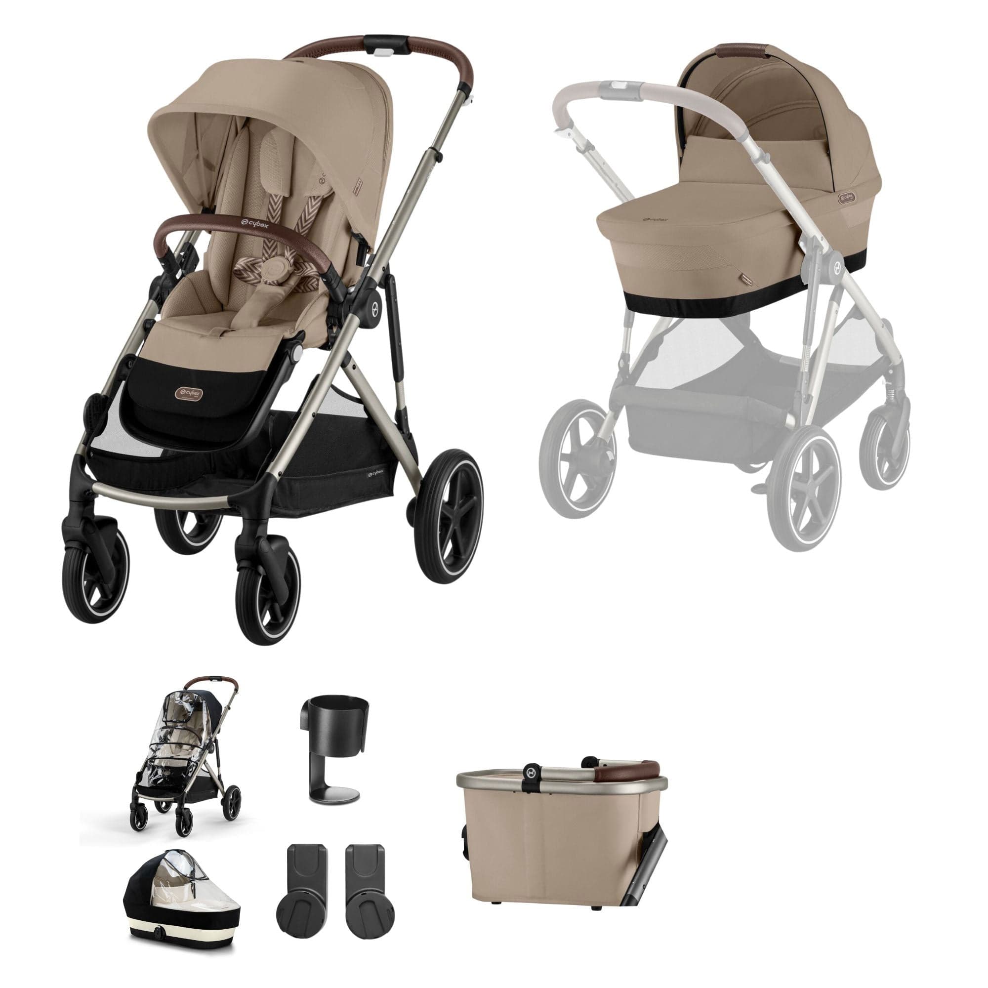Cybex baby prams Cybex Gazelle S Essential Bundle - Taupe/Almond Beige 17007-ALM-BEI-2