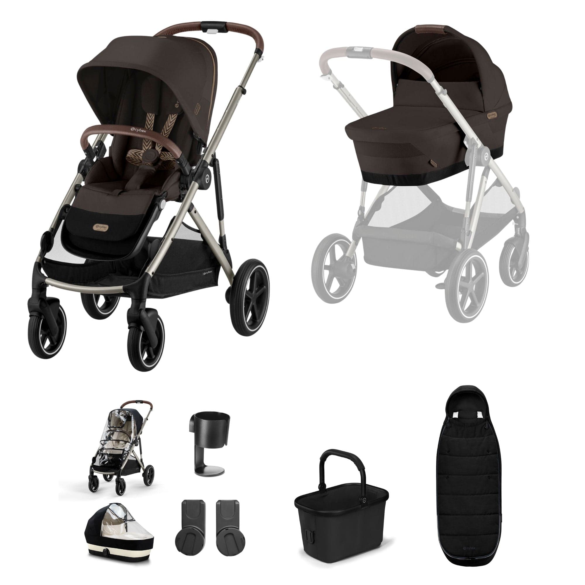 Cybex baby prams Cybex Gazelle S Essential Bundle - Taupe/Chocolate Brown 19505-GAZ-ESS-CHB-1