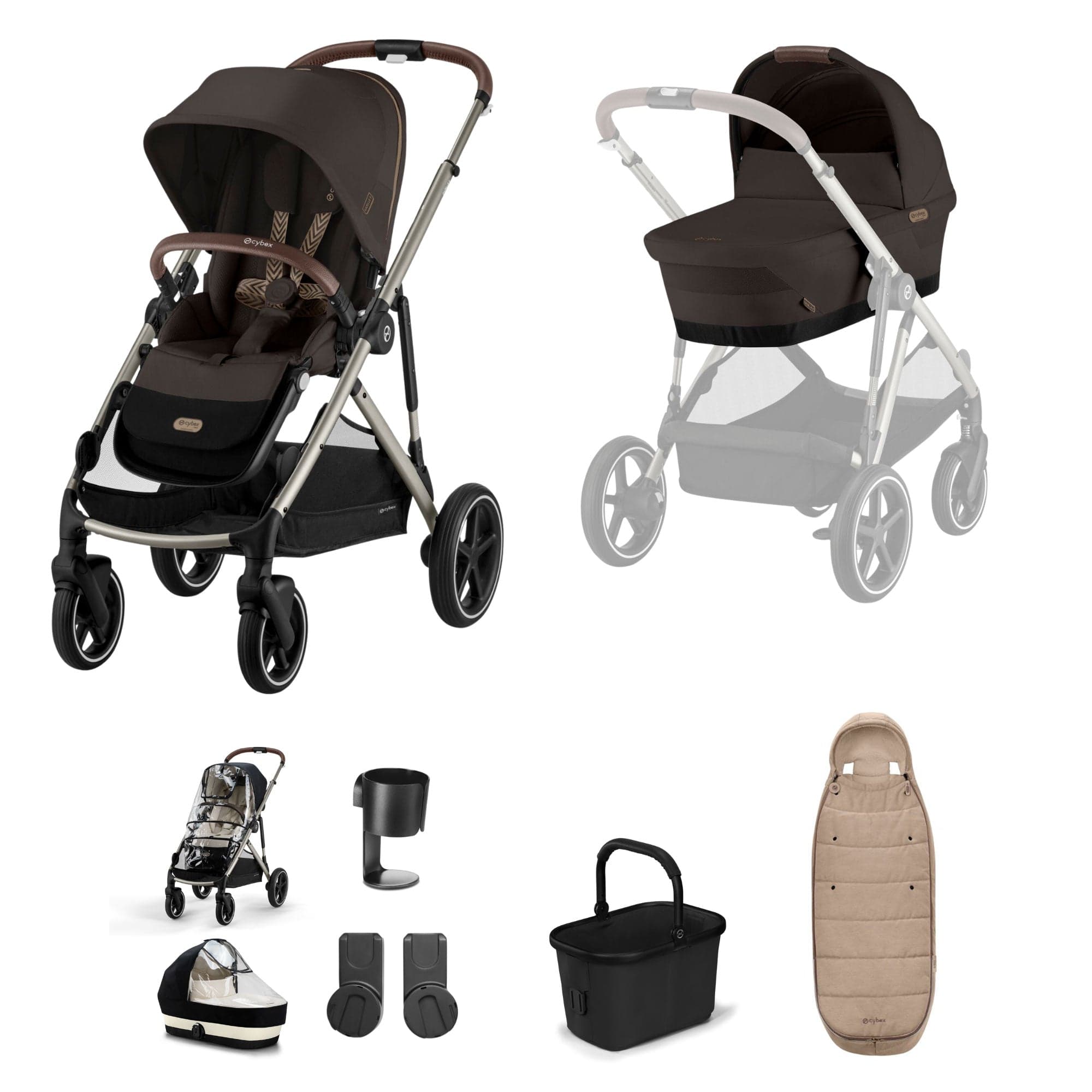 Cybex baby prams Cybex Gazelle S Essential Bundle - Taupe/Chocolate Brown 19505-GAZ-ESS-CHB-2